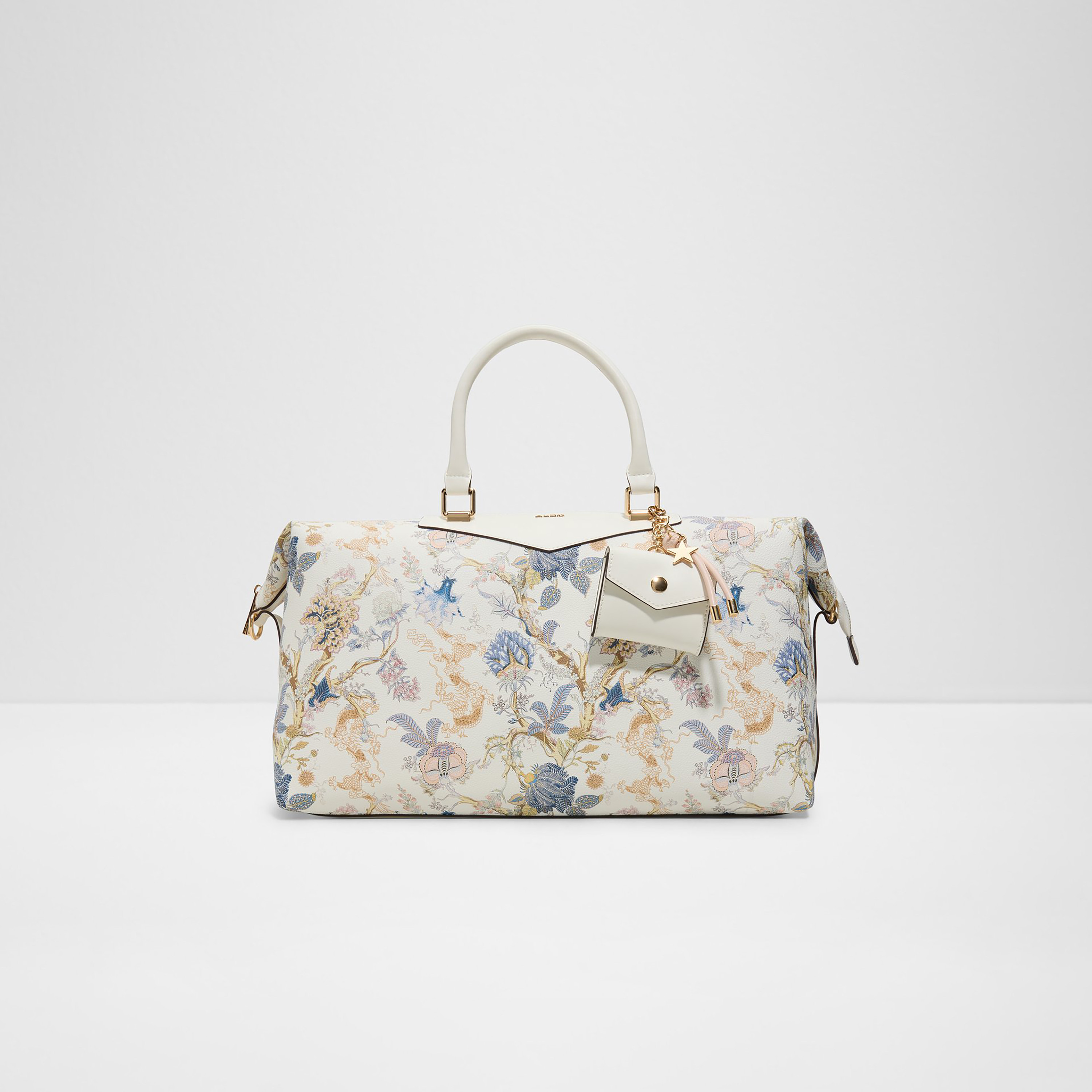 Aldo Floral Printed Double Handle Duffel Bag & Pouch with Zip Closure & Adjustable Strap-travel-luggagesandbags-dufflebags-image-1