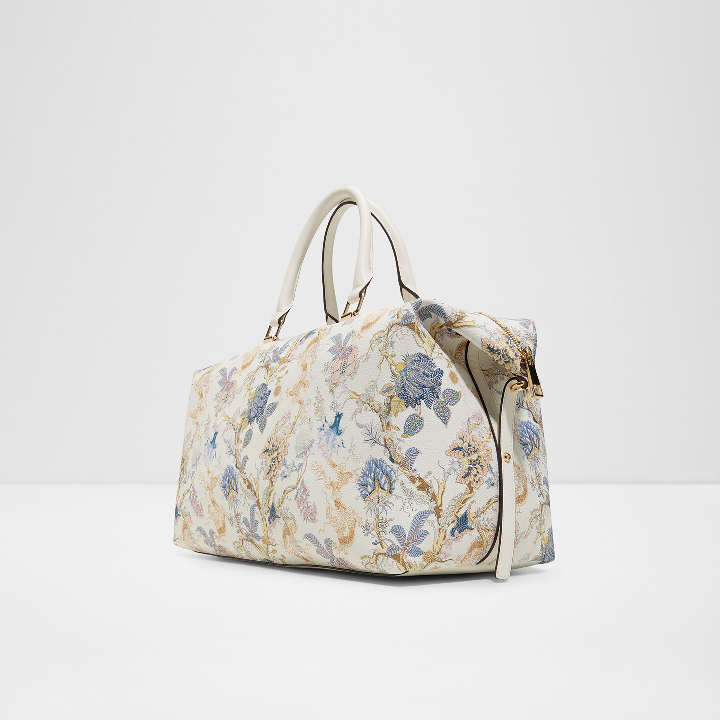 Aldo Floral Printed Double Handle Duffel Bag & Pouch with Zip Closure & Adjustable Strap-travel-luggagesandbags-dufflebags-image-2