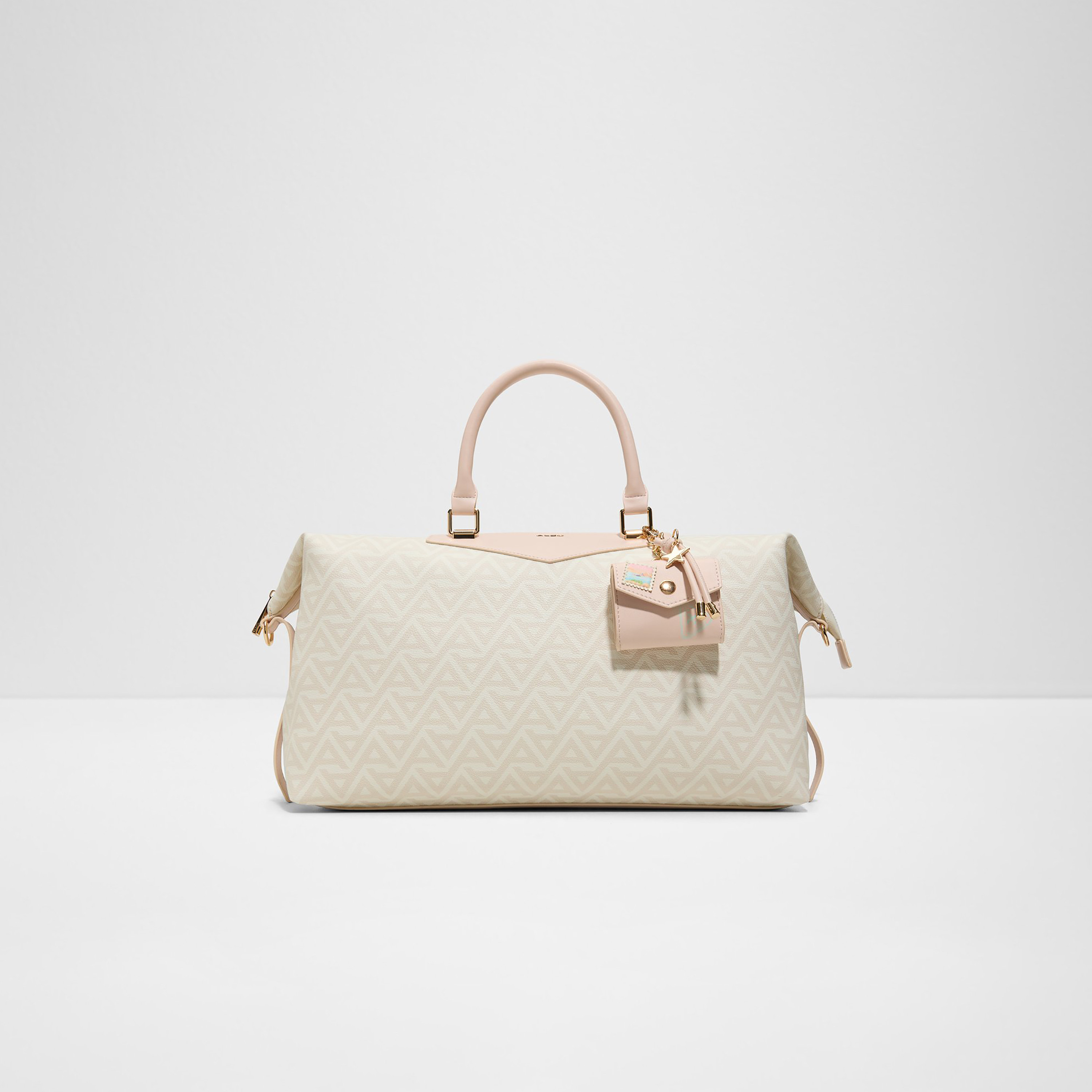 Aldo Monogram Double Handle Duffel Bag with Zip Closure and Adjustable Strap-travel-luggagesandbags-dufflebags-image-1