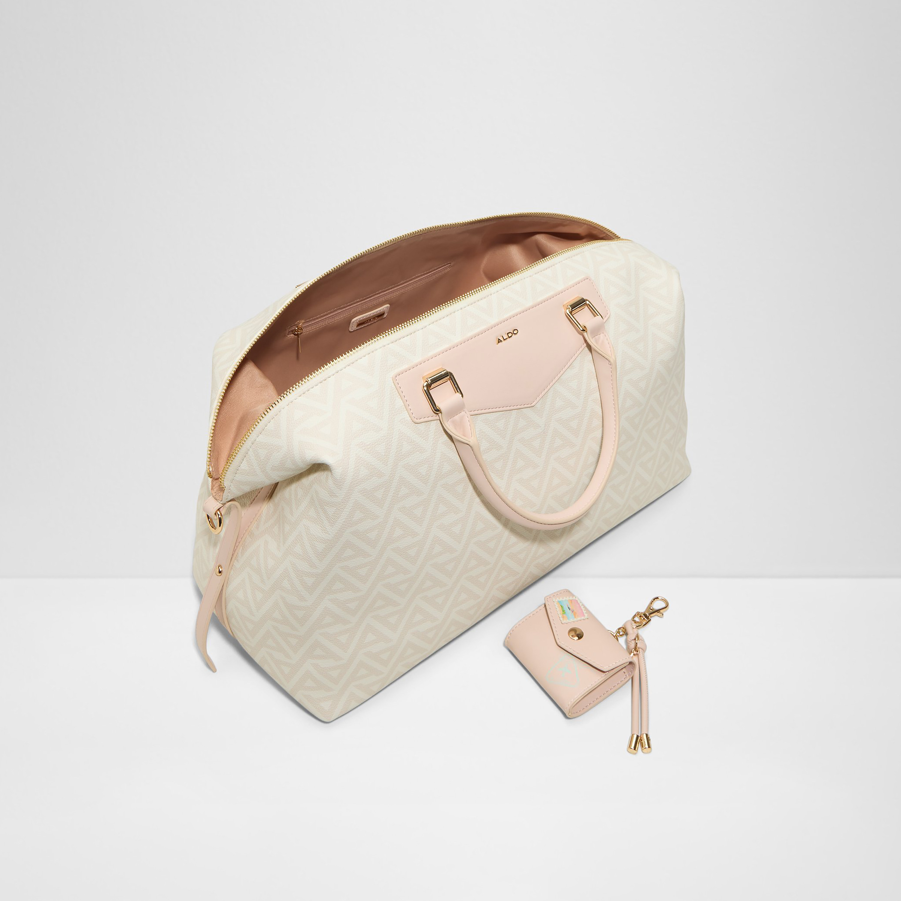 Aldo Monogram Double Handle Duffel Bag with Zip Closure and Adjustable Strap-travel-luggagesandbags-dufflebags-image-3
