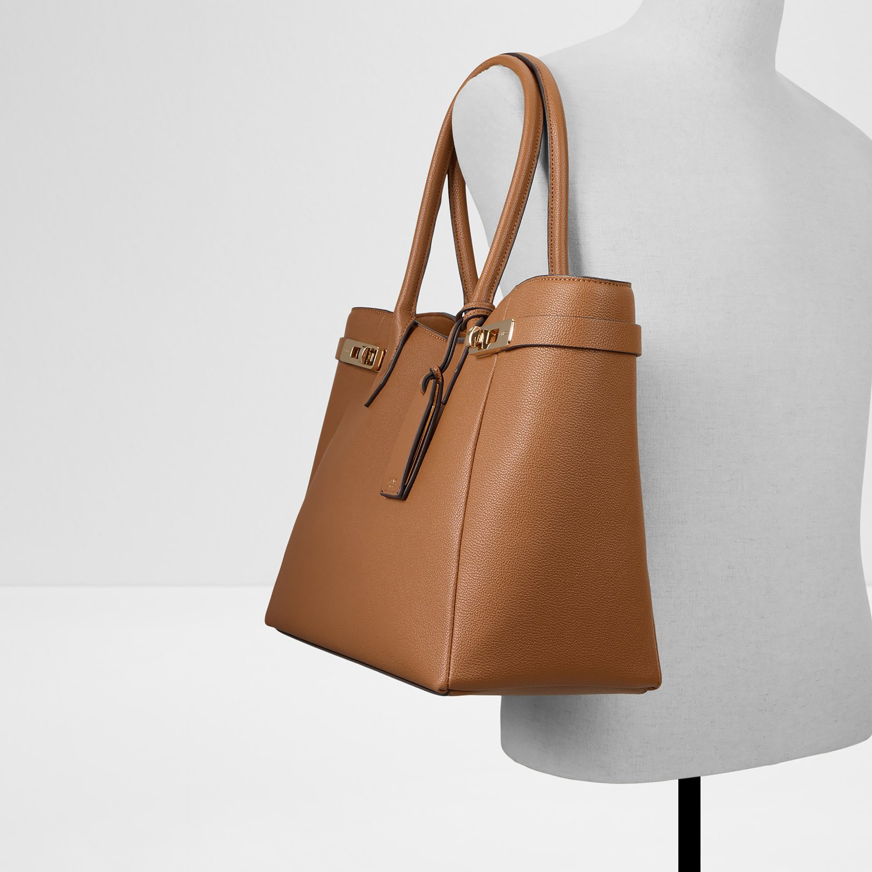 Aldo Pponak Plain Double Handle Tote Bag & Pouch with Zip Closure-women-bagsandwallets-handbags-image-4