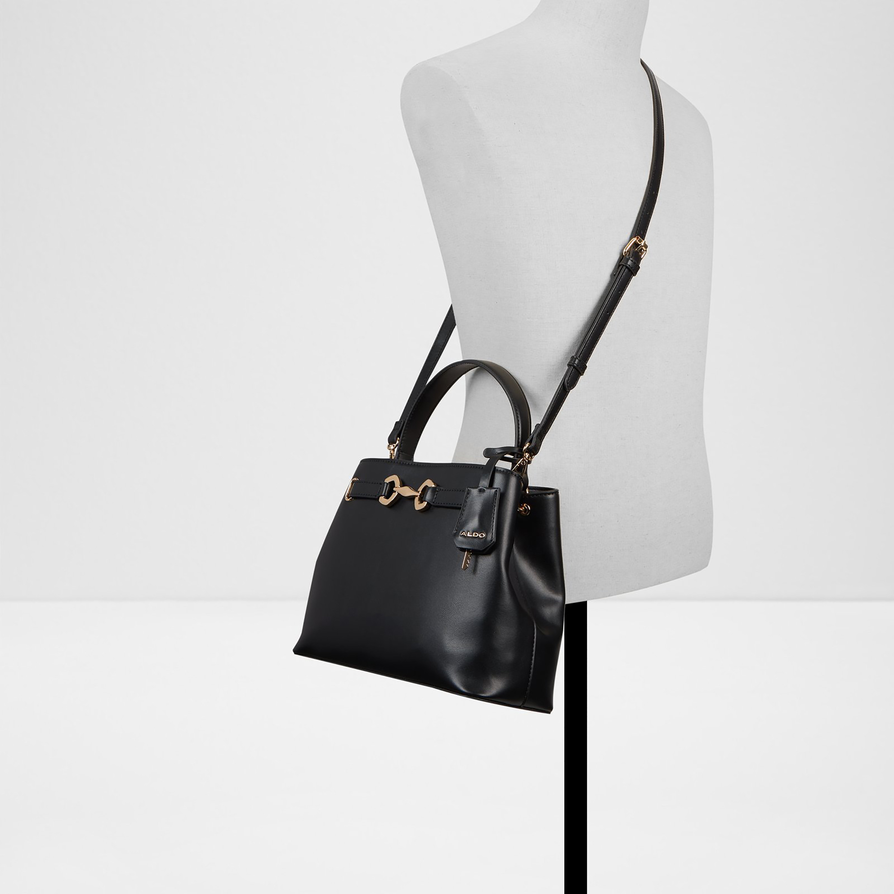 Aldo Plain Single Handle Satchel Bag with Magnetic Closure & Adjustable Strap-women-bagsandwallets-handbags-image-4