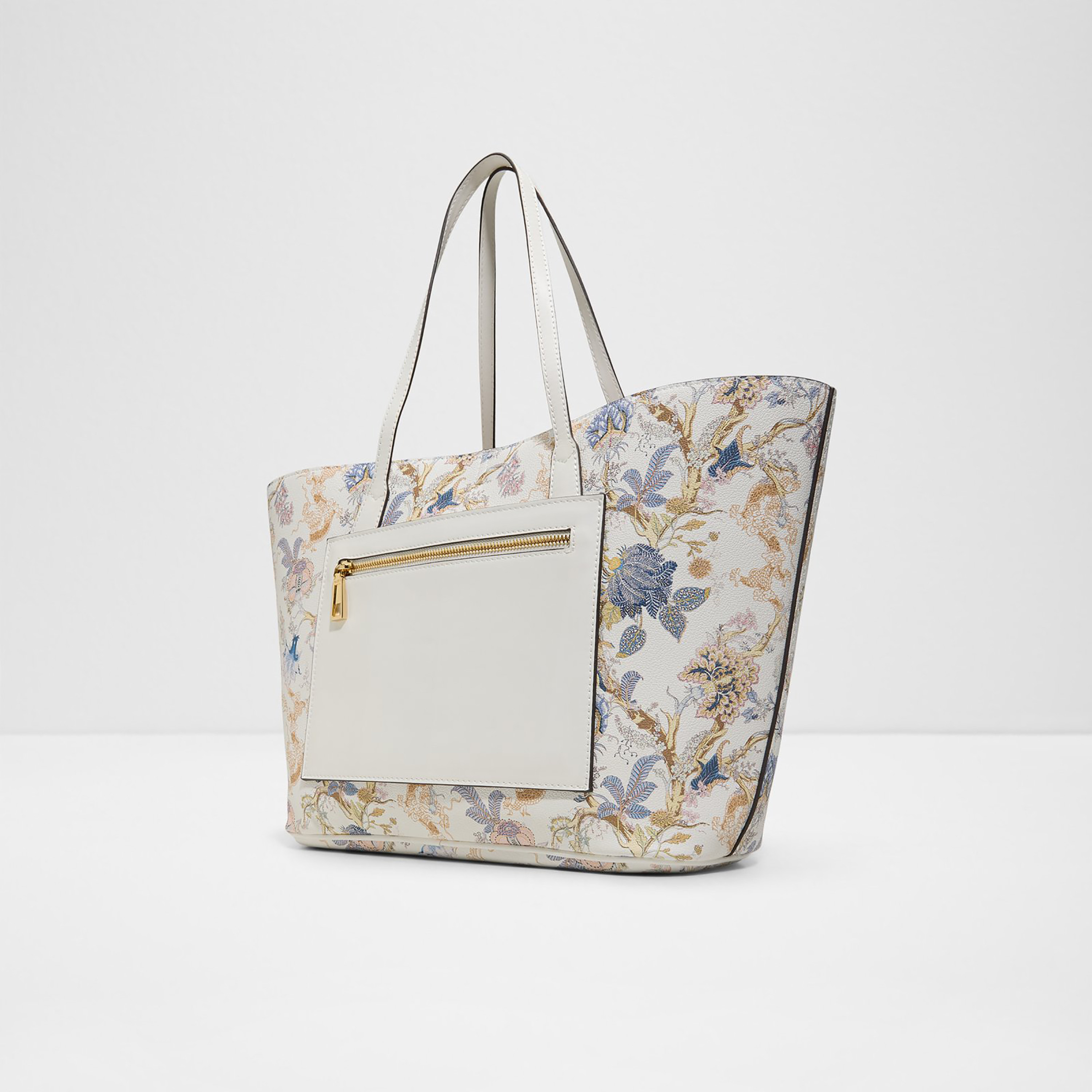 Aldo Floral Printed Double Handle Tote Bag & Pouch with Zip Closure-women-bagsandwallets-handbags-image-2
