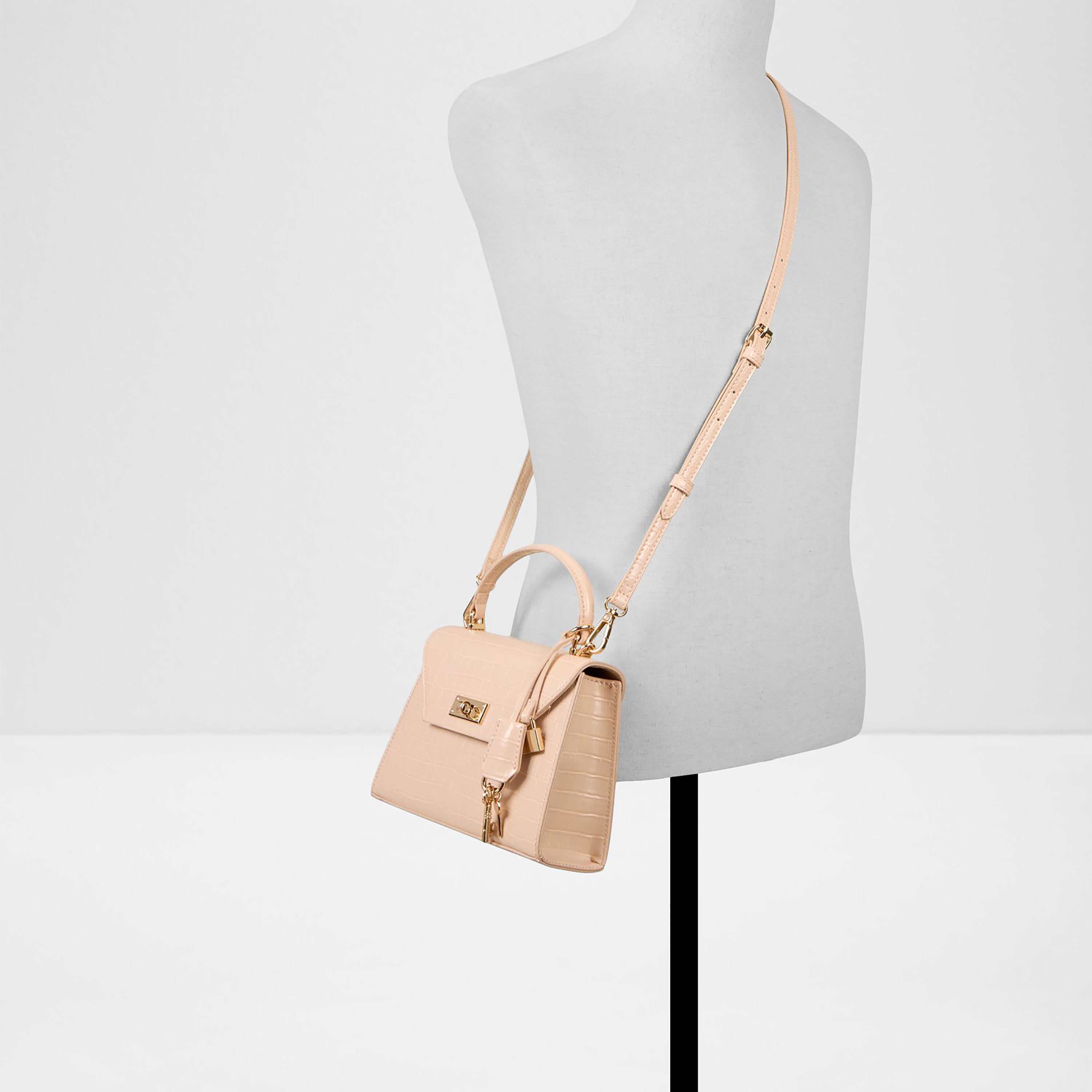 Aldo Seraphyna Textured Top Handle Mini Satchel Bag with Twist Lock & Adjustable Strap-women-bagsandwallets-handbags-image-4