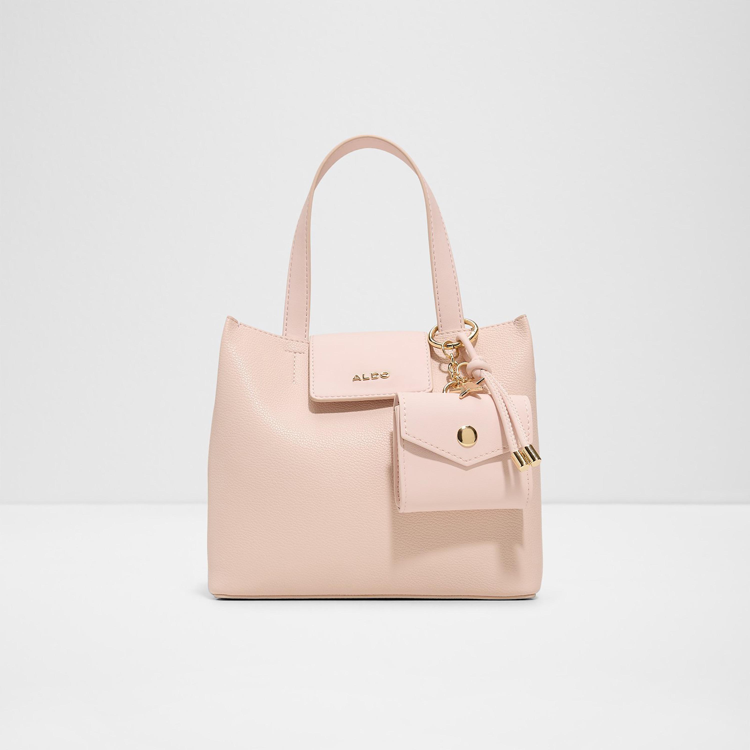 Aldo Caliora Textured Double Handle Satchel Bag & Pouch with Magnetic Closure & Strap-women-bagsandwallets-handbags-image-1