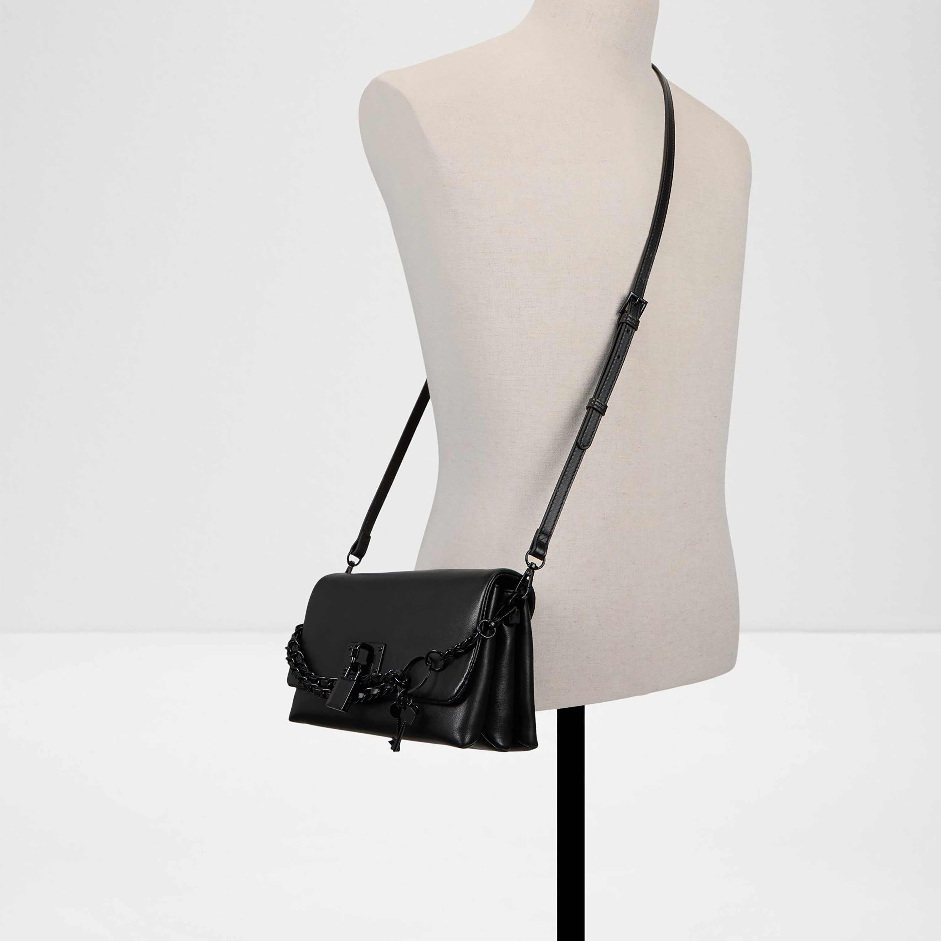 Aldo Jackie Plain Sling Bag with Flap Closure and Adjustable Strap-women-bagsandwallets-handbags-image-4