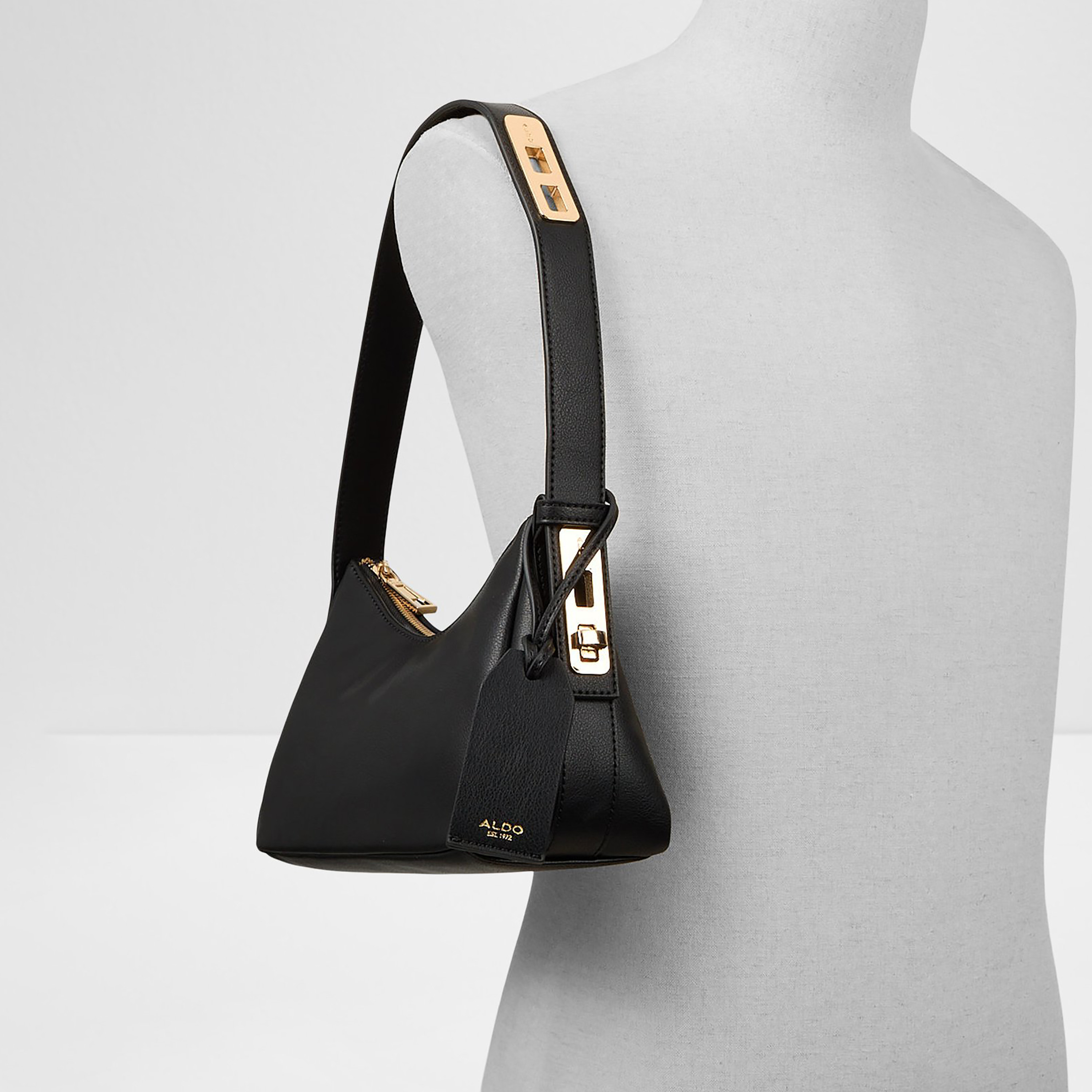Aldo Ccharlautte Plain Single Handle Shoulder Bag with Zip Closure-women-bagsandwallets-handbags-image-4