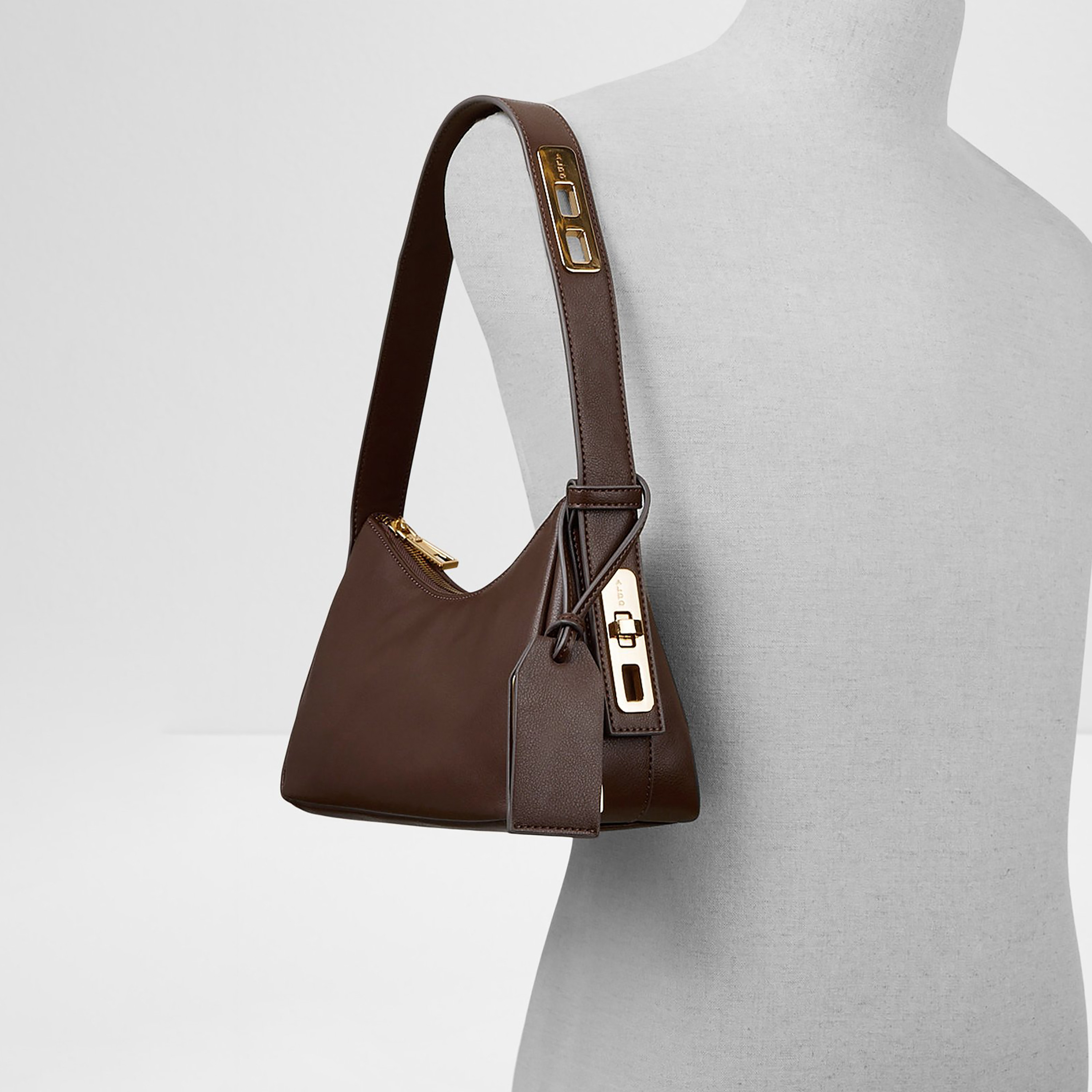 Aldo Ccharlautte Plain Single Handle Shoulder Bag with Zip Closure-women-bagsandwallets-handbags-image-4