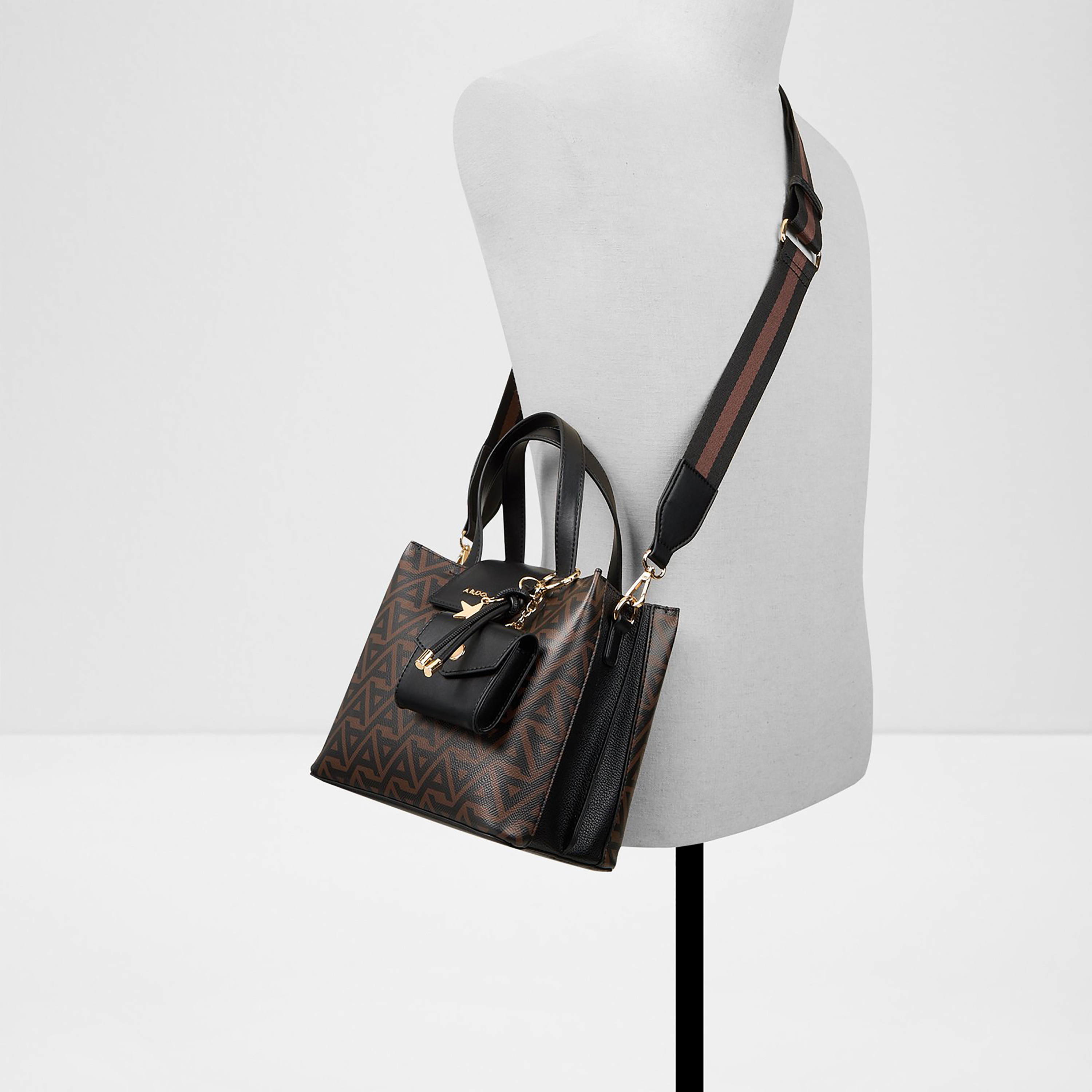 Aldo Caliora Monogram Double Handle Satchel Bag & Pouch with Magnetic Closure & Strap-women-bagsandwallets-handbags-image-4
