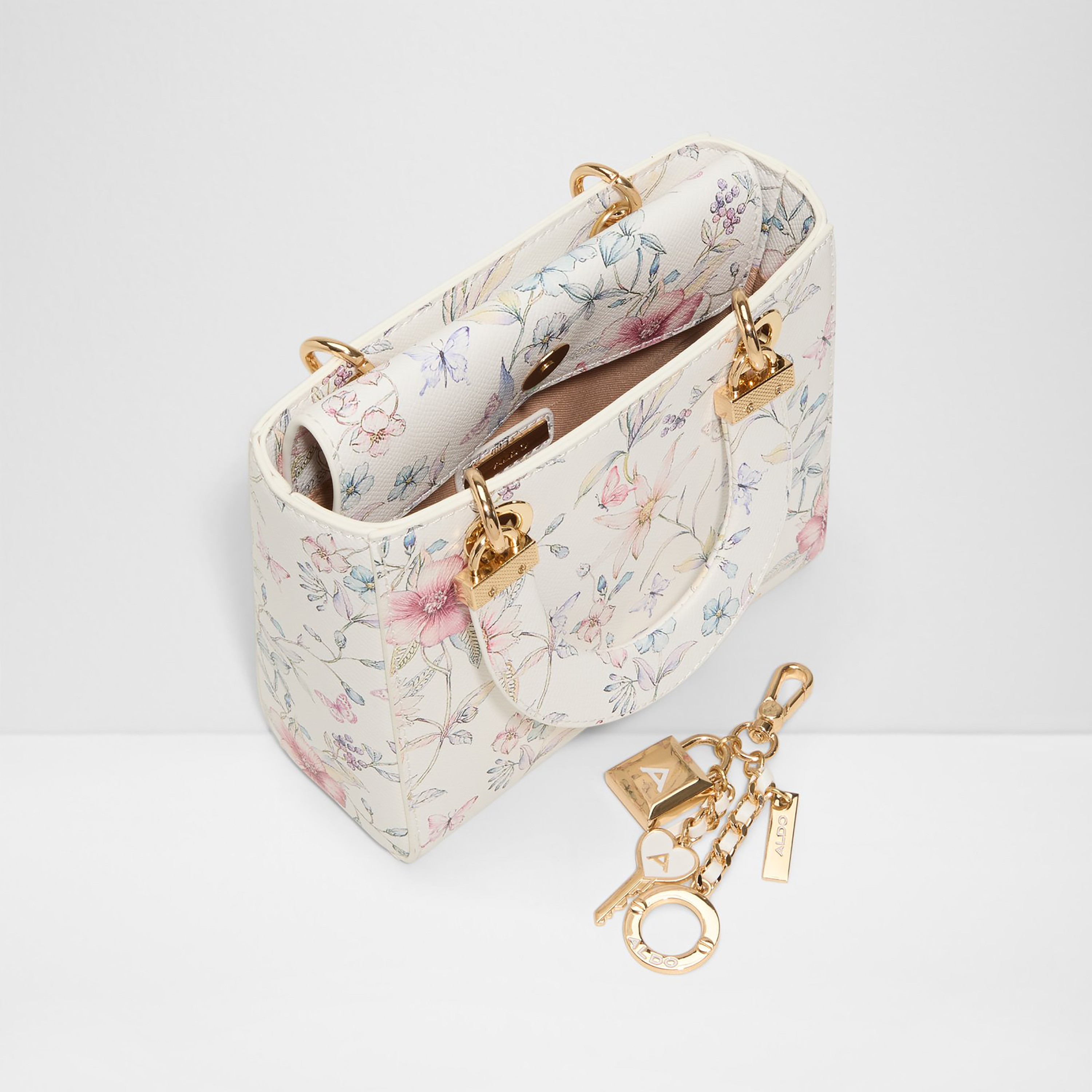 Aldo Florense Floral Printed Double Handle Handheld Bag with Magnetic Closure & Strap-women-bagsandwallets-handbags-image-3