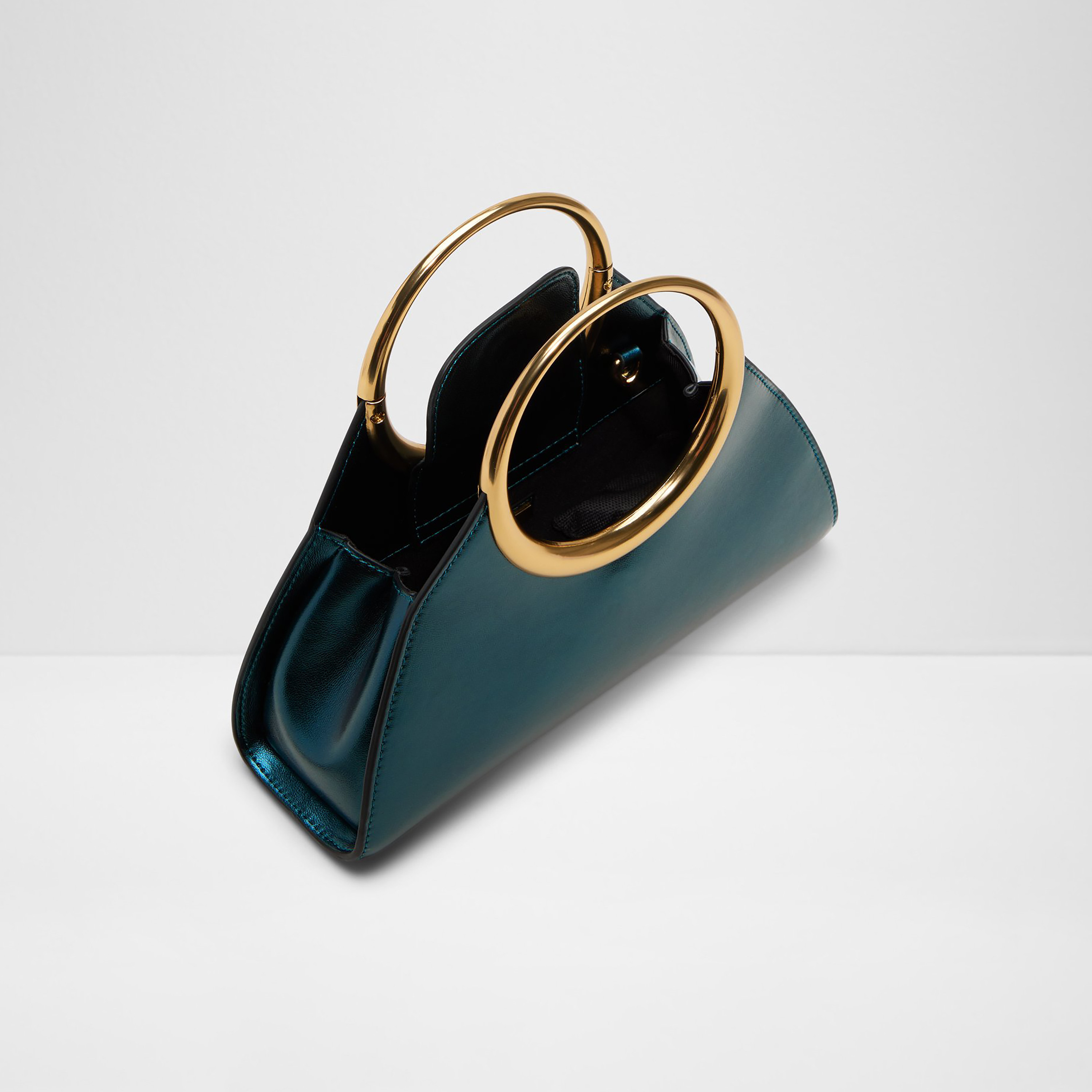 Aldo Alayamoon Plain Metal Ring Handle Handheld Bag with Open Top & Adjustable Strap-women-bagsandwallets-handbags-image-3