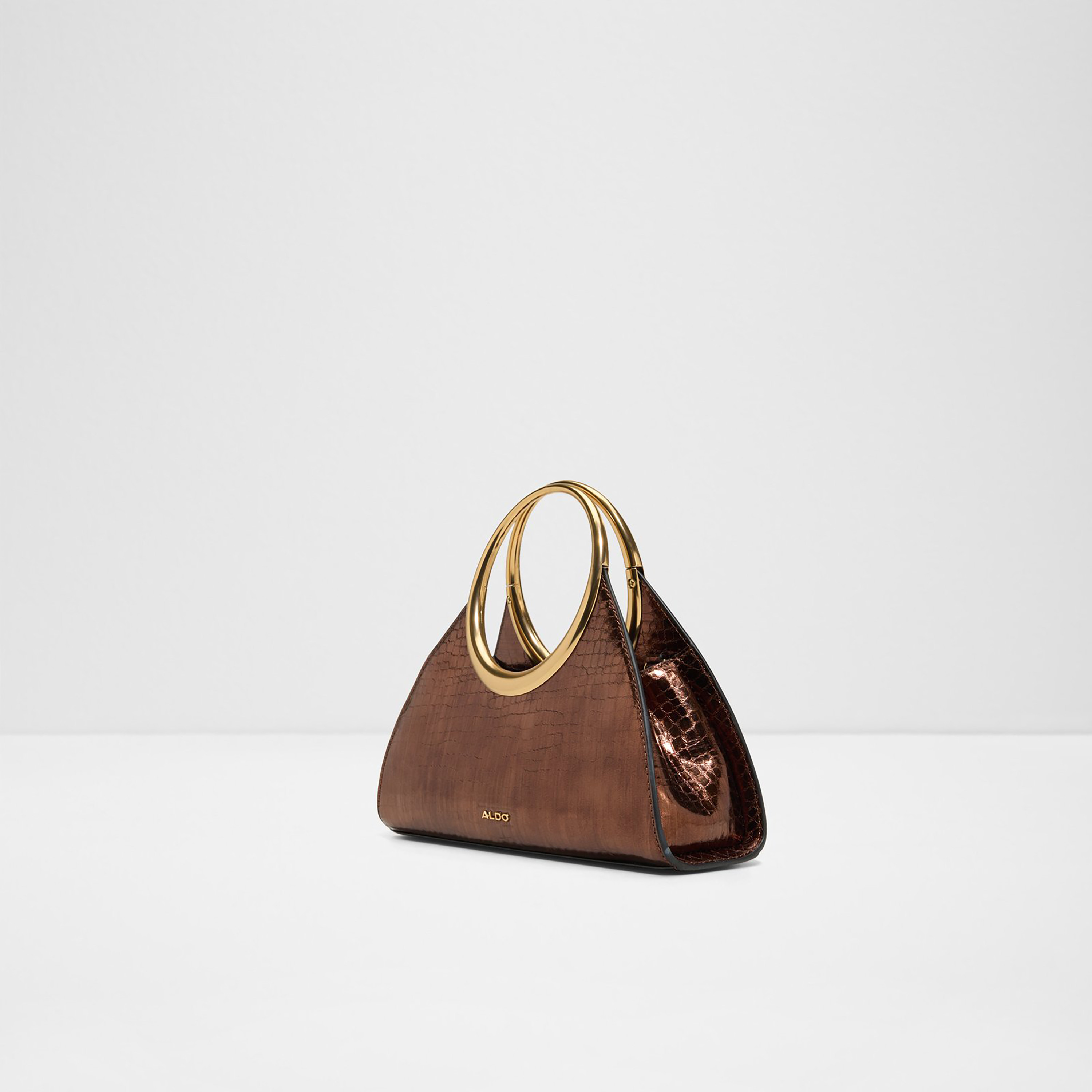 Aldo Alayamoon Textured Metal Ring Handle Handheld Bag with Open Top & Adjustable Strap-women-bagsandwallets-handbags-image-2