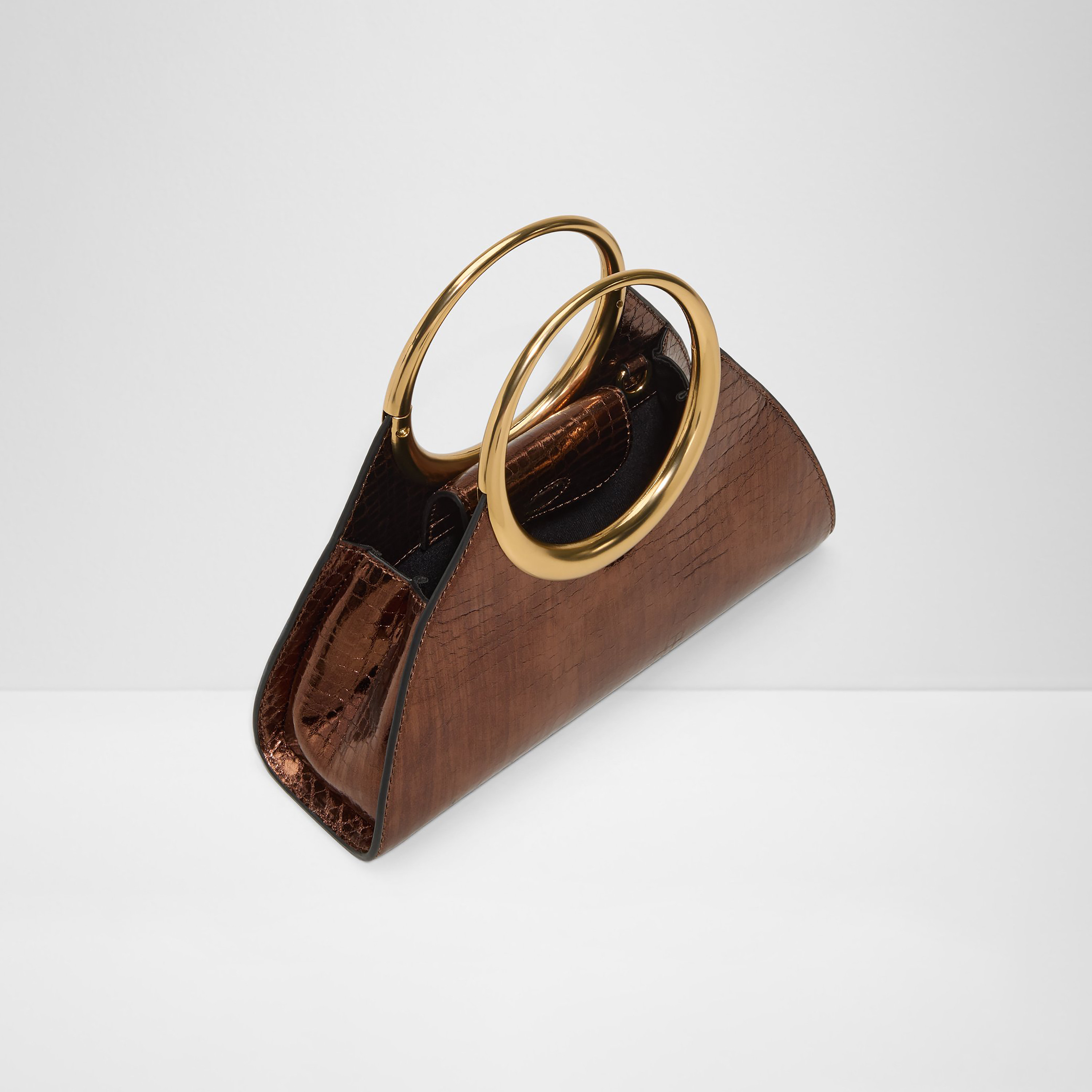 Aldo Alayamoon Textured Metal Ring Handle Handheld Bag with Open Top & Adjustable Strap-women-bagsandwallets-handbags-image-3