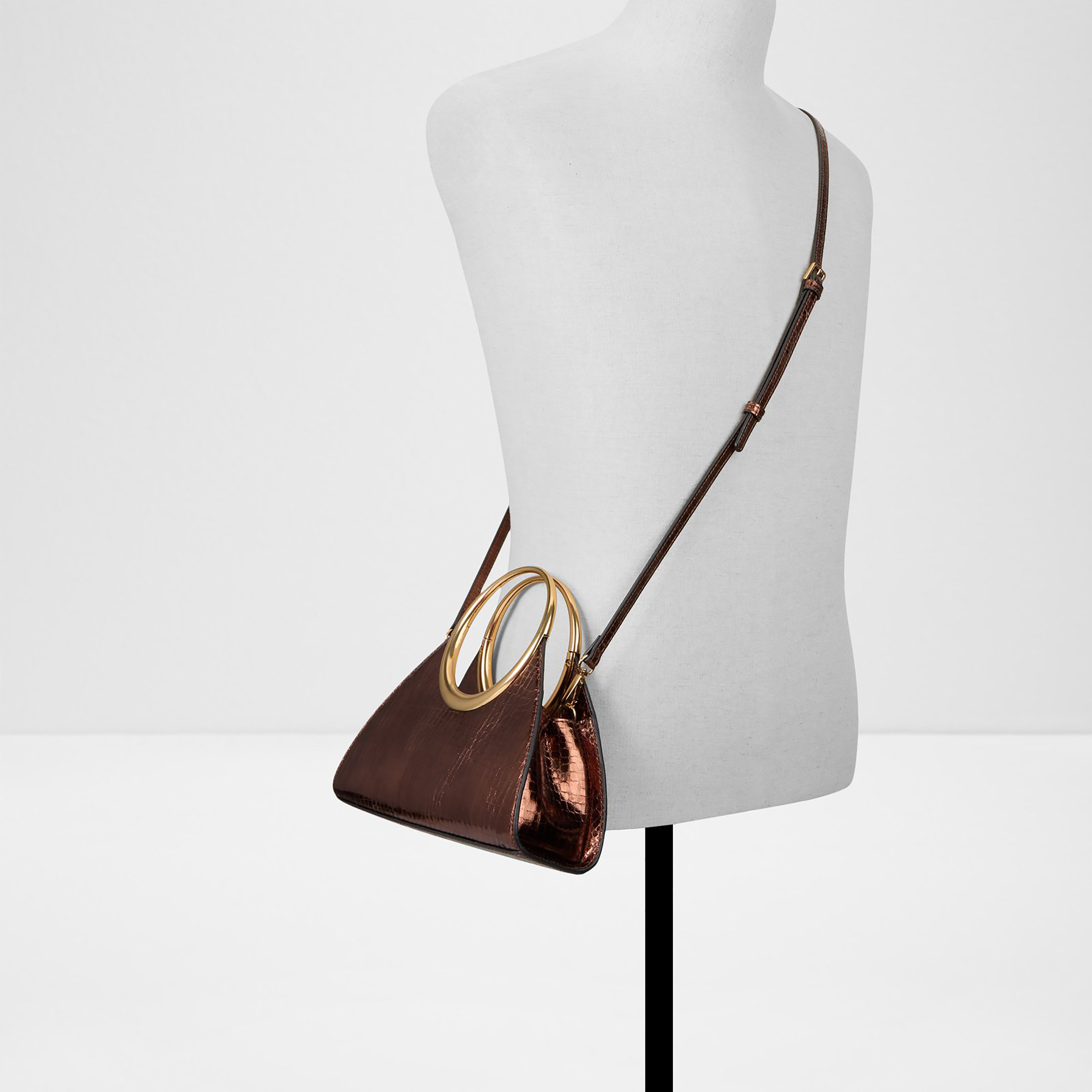 Aldo Alayamoon Textured Metal Ring Handle Handheld Bag with Open Top & Adjustable Strap-women-bagsandwallets-handbags-image-4