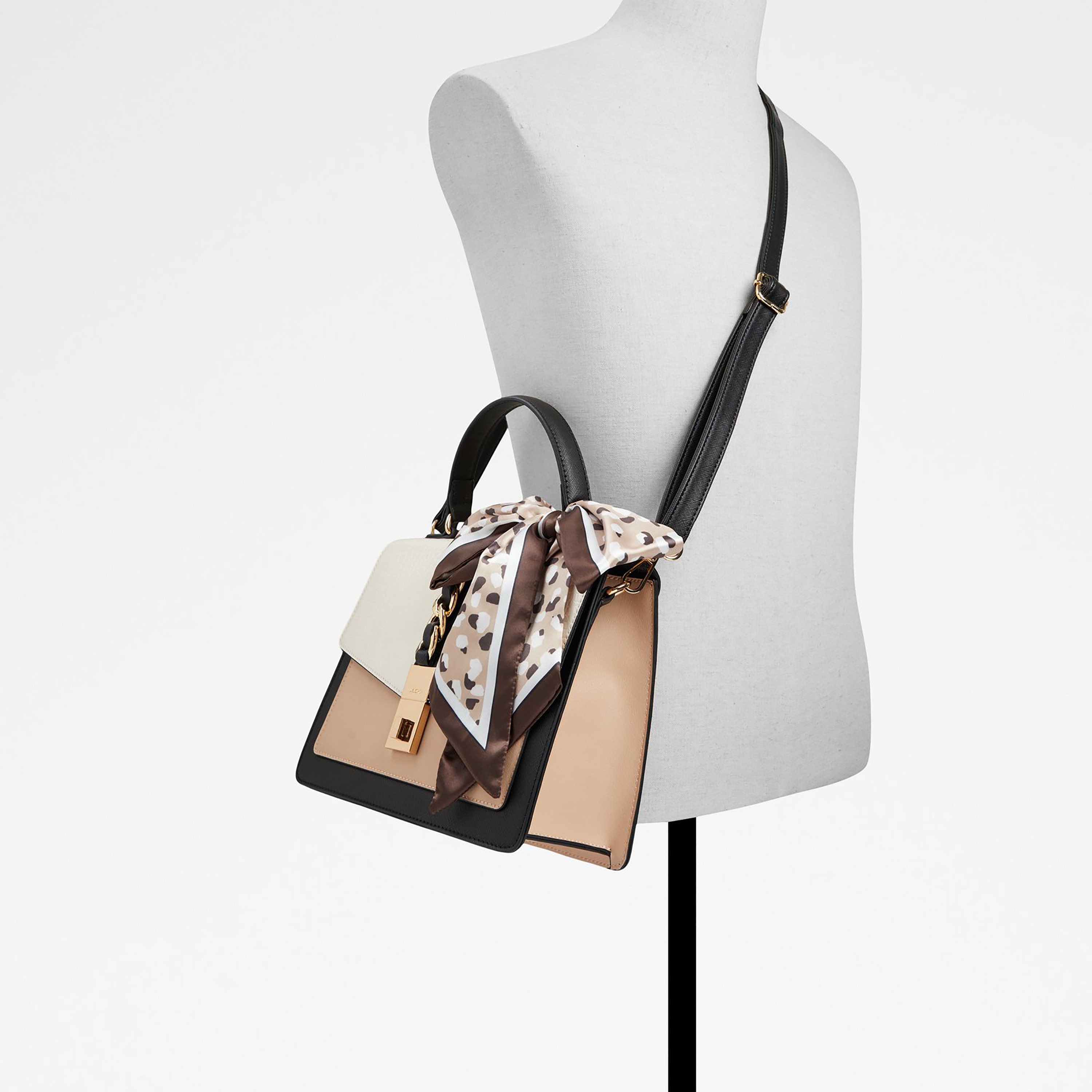 Aldo Cailla Color Blocked Top Handle Satchel Bag with Twist Lock & Adjustable Strap-women-bagsandwallets-handbags-image-4
