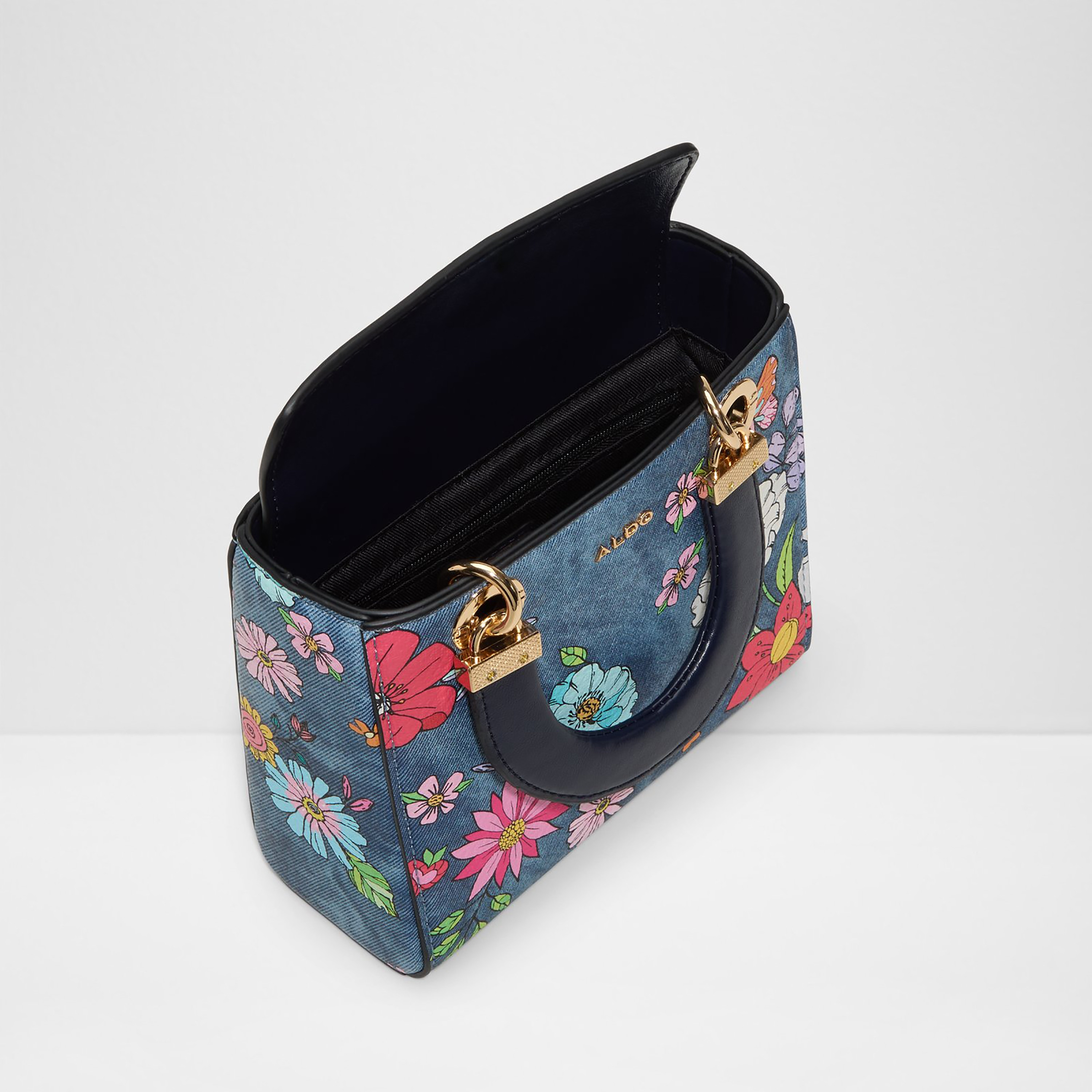 حقيبة يد ألدو بلوميني مطبوعة بالزهور، بمقبضين وغطاء وحزام.-women-bagsandwallets-handbags-image-3