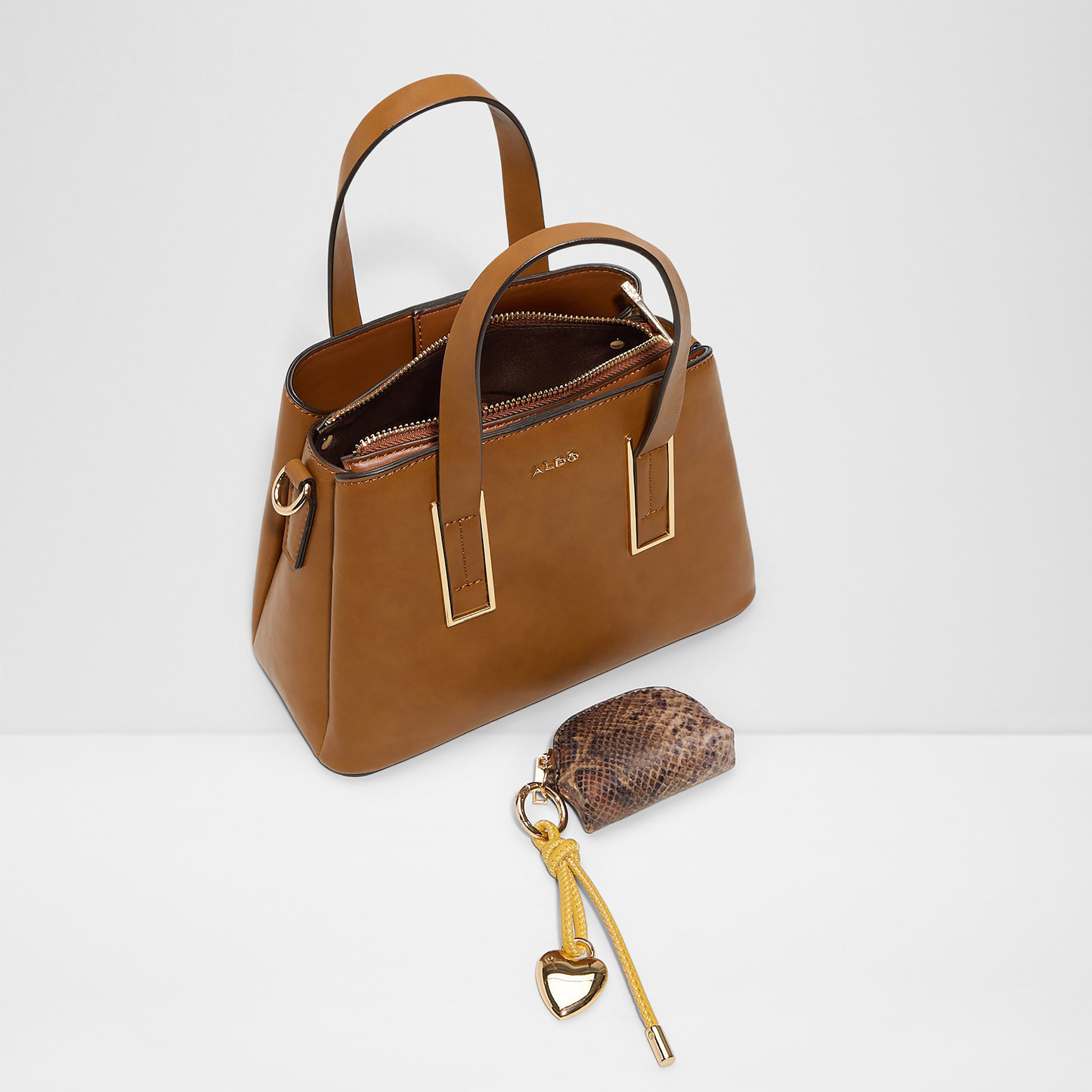 Aldo Maelia Plain Double Handle Satchel Bag & Pouch with Zip Closure & Adjustable Strap-women-bagsandwallets-handbags-image-3