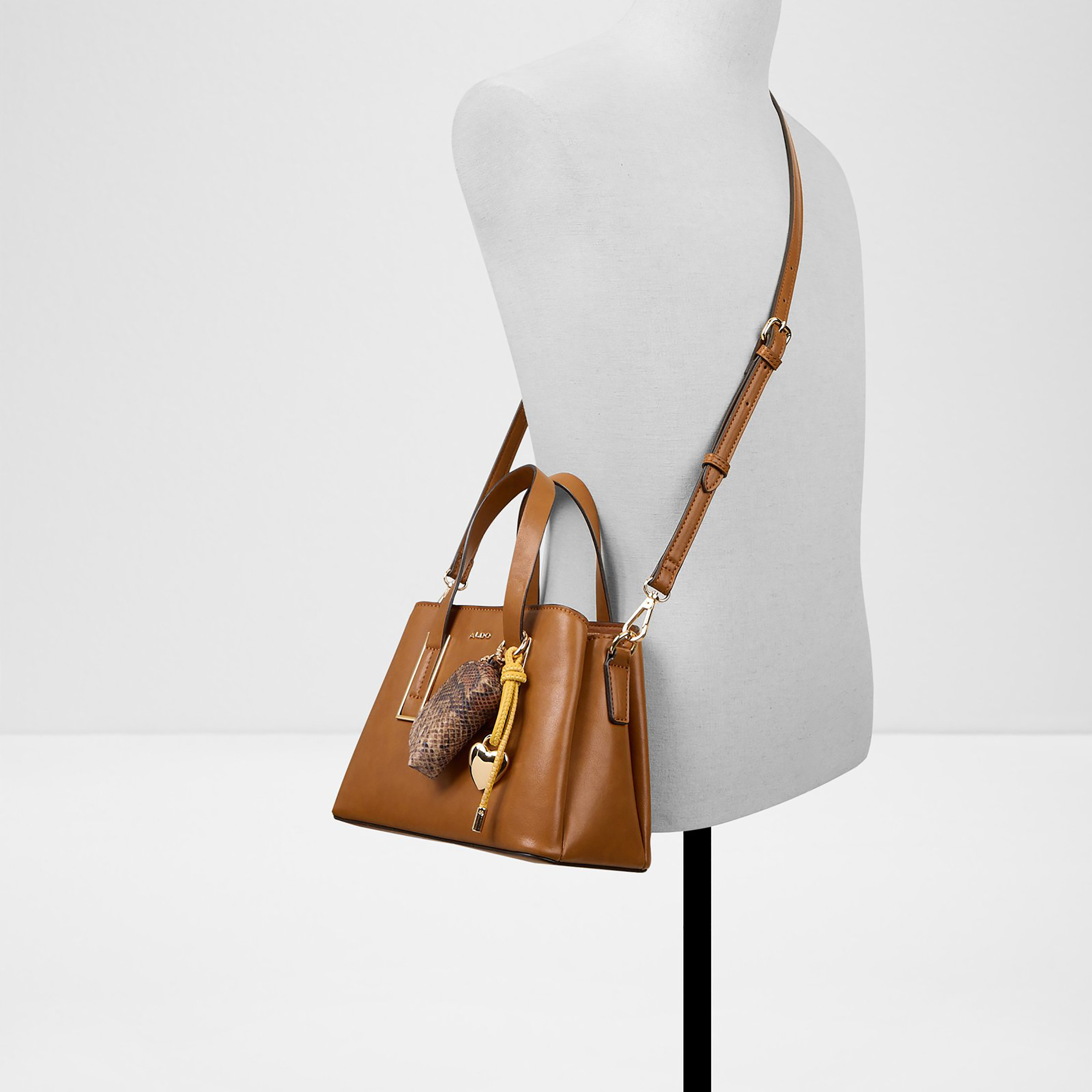 Aldo Maelia Plain Double Handle Satchel Bag & Pouch with Zip Closure & Adjustable Strap-women-bagsandwallets-handbags-image-4