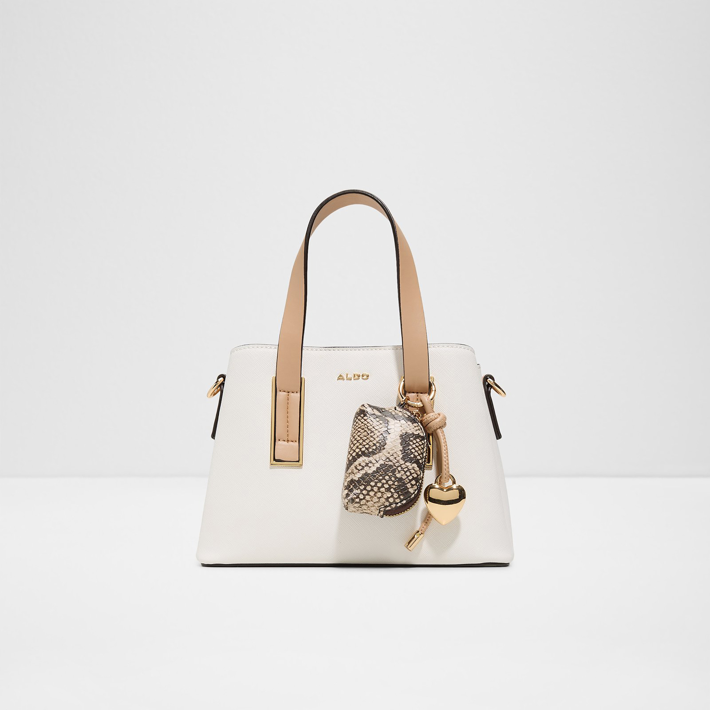 Aldo Maelia Plain Double Handle Satchel Bag & Pouch with Zip Closure & Adjustable Strap-women-bagsandwallets-handbags-image-1