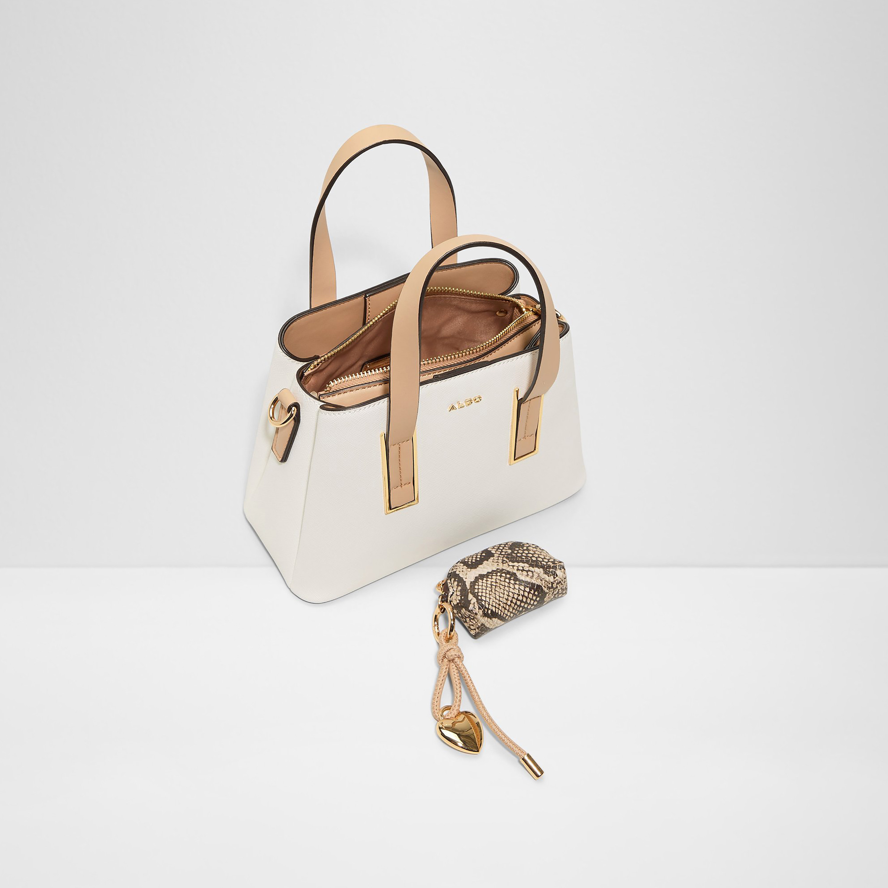 Aldo Maelia Plain Double Handle Satchel Bag & Pouch with Zip Closure & Adjustable Strap-women-bagsandwallets-handbags-image-3