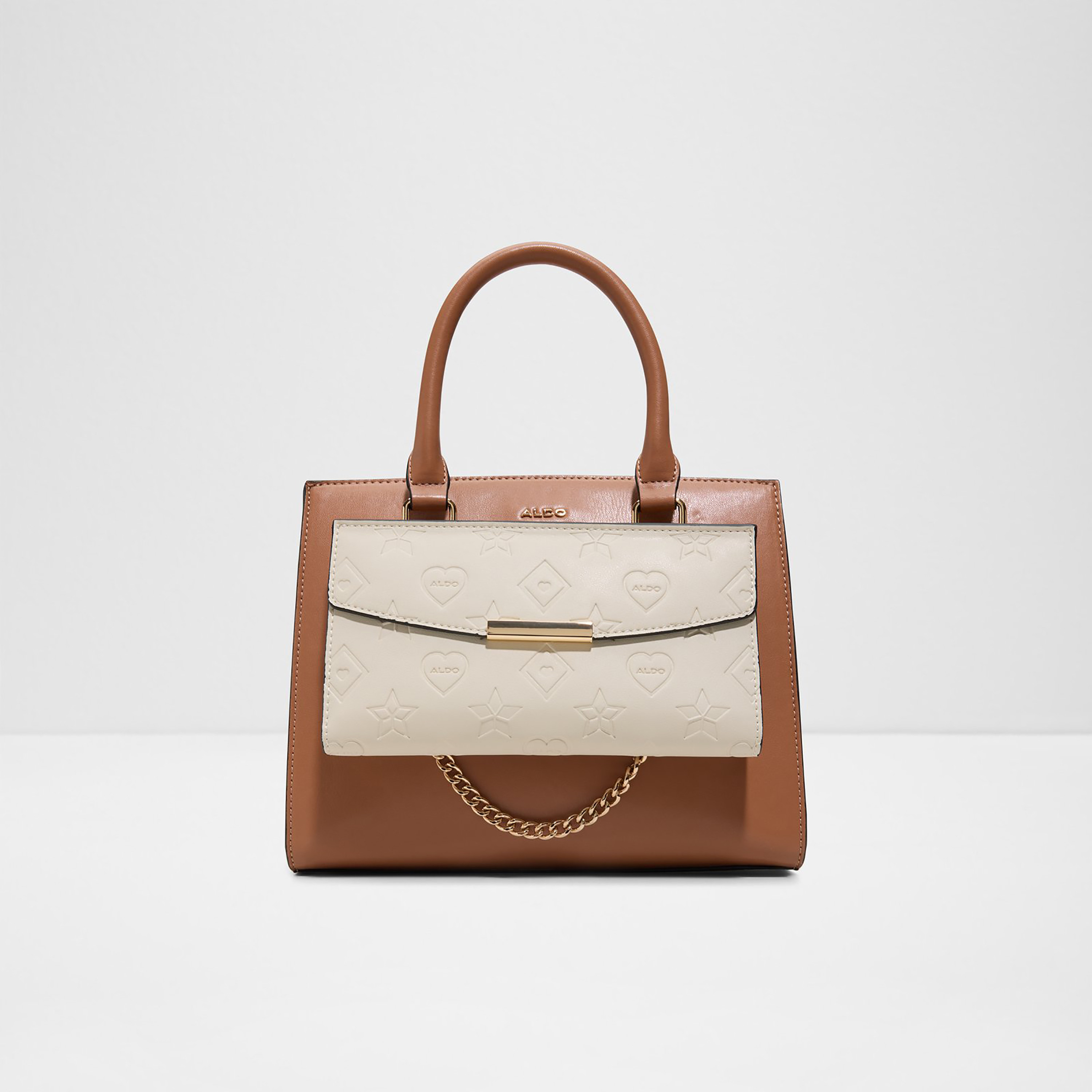 Aldo Elelden Dual Tone Double Handle Satchel Bag with Zip Closure & Adjustable Strap-women-bagsandwallets-handbags-image-1