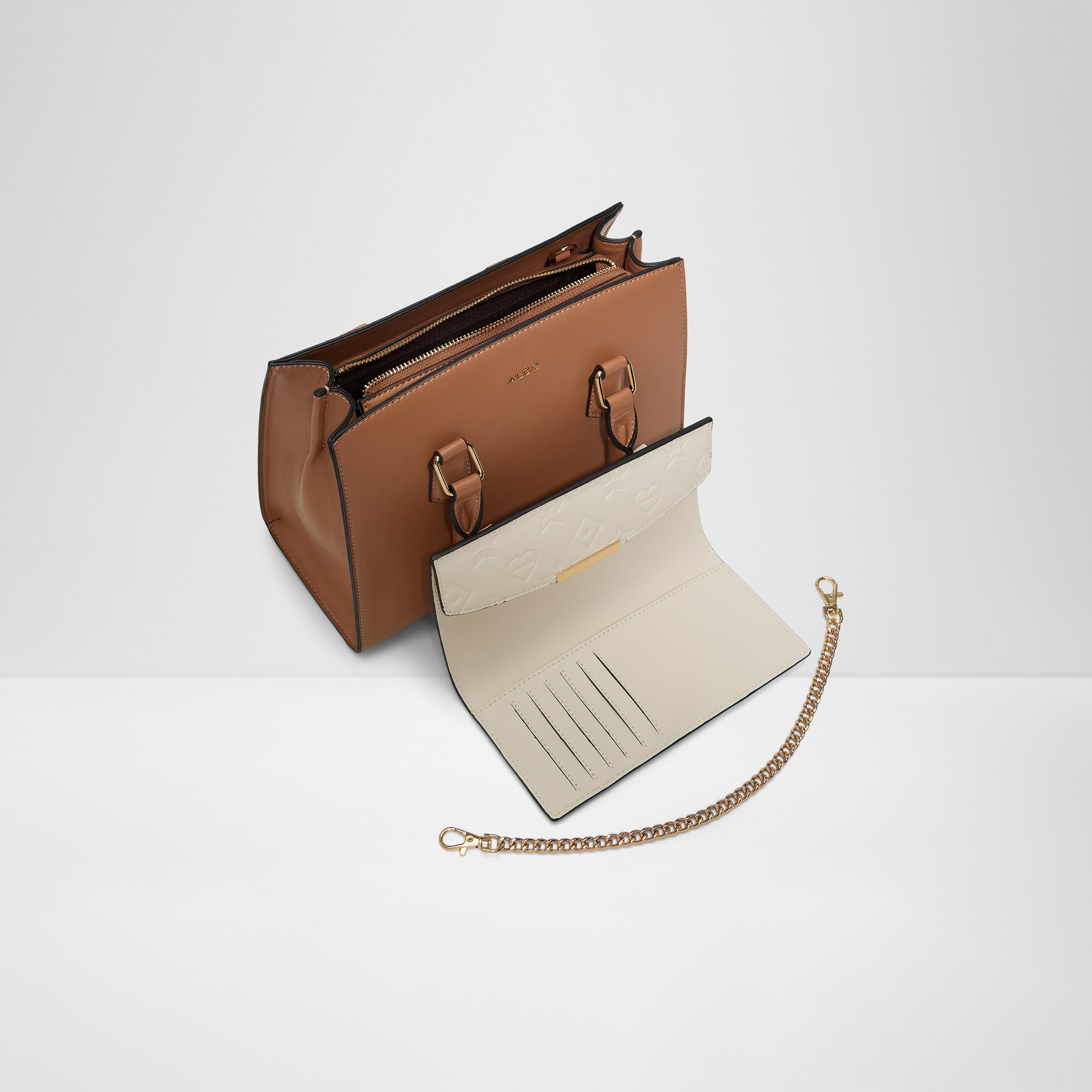 Aldo Elelden Dual Tone Double Handle Satchel Bag with Zip Closure & Adjustable Strap-women-bagsandwallets-handbags-image-3