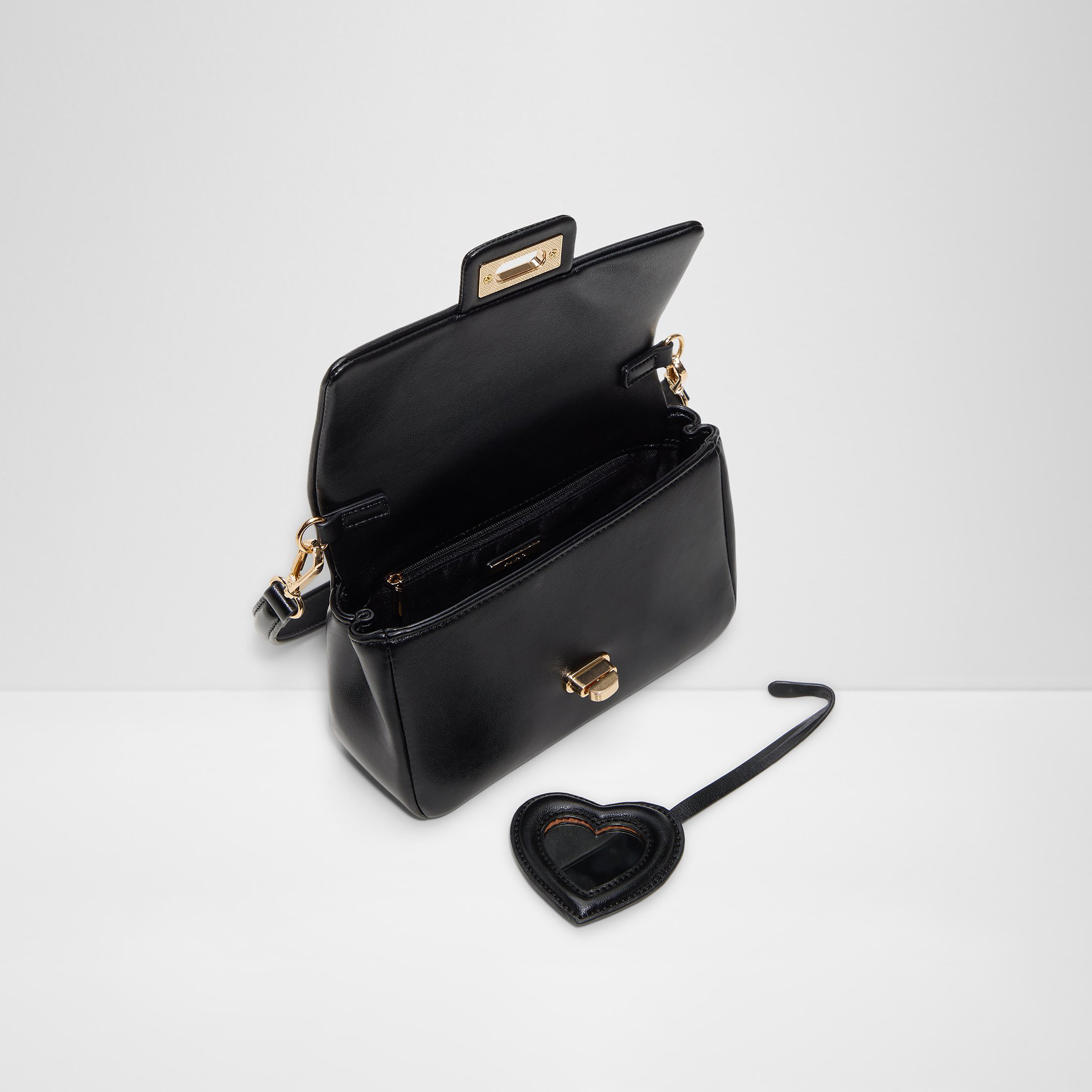 Aldo Bbella Plain Single Handle Shoulder Bag with Twist Lock and Detachable Strap-women-bagsandwallets-handbags-image-3