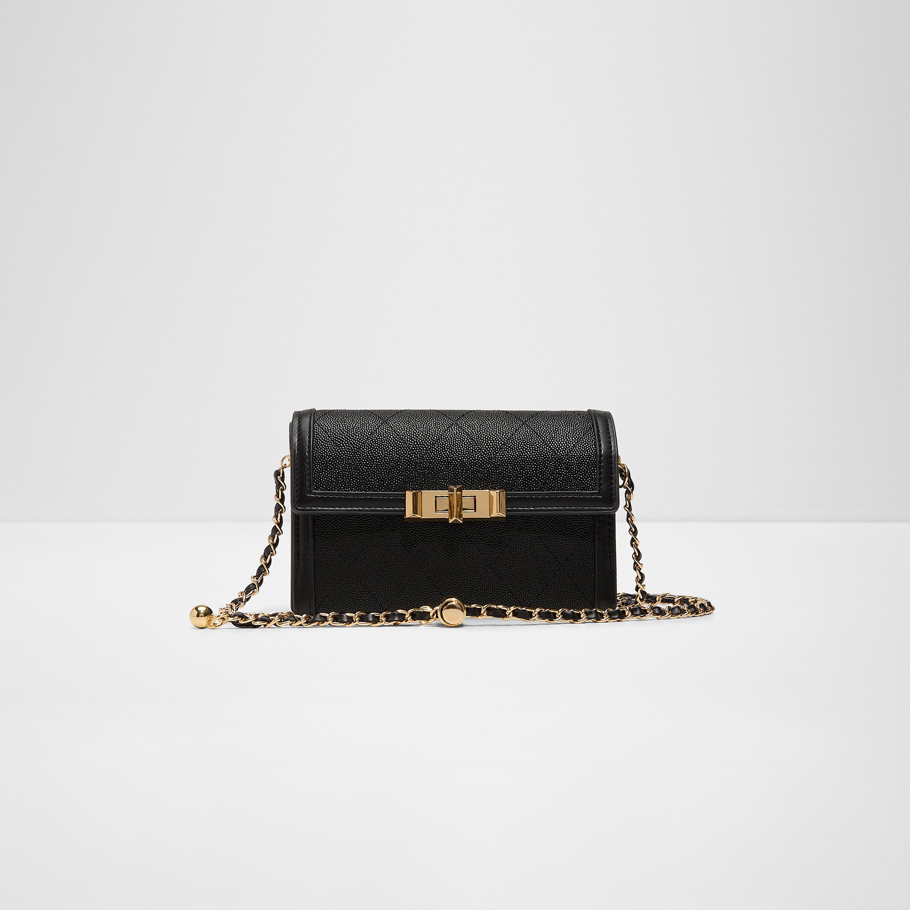 Aldo Zoemini Textured Crossbody Bag with Twist Lock and Adjustable Chain Strap-women-bagsandwallets-handbags-image-1