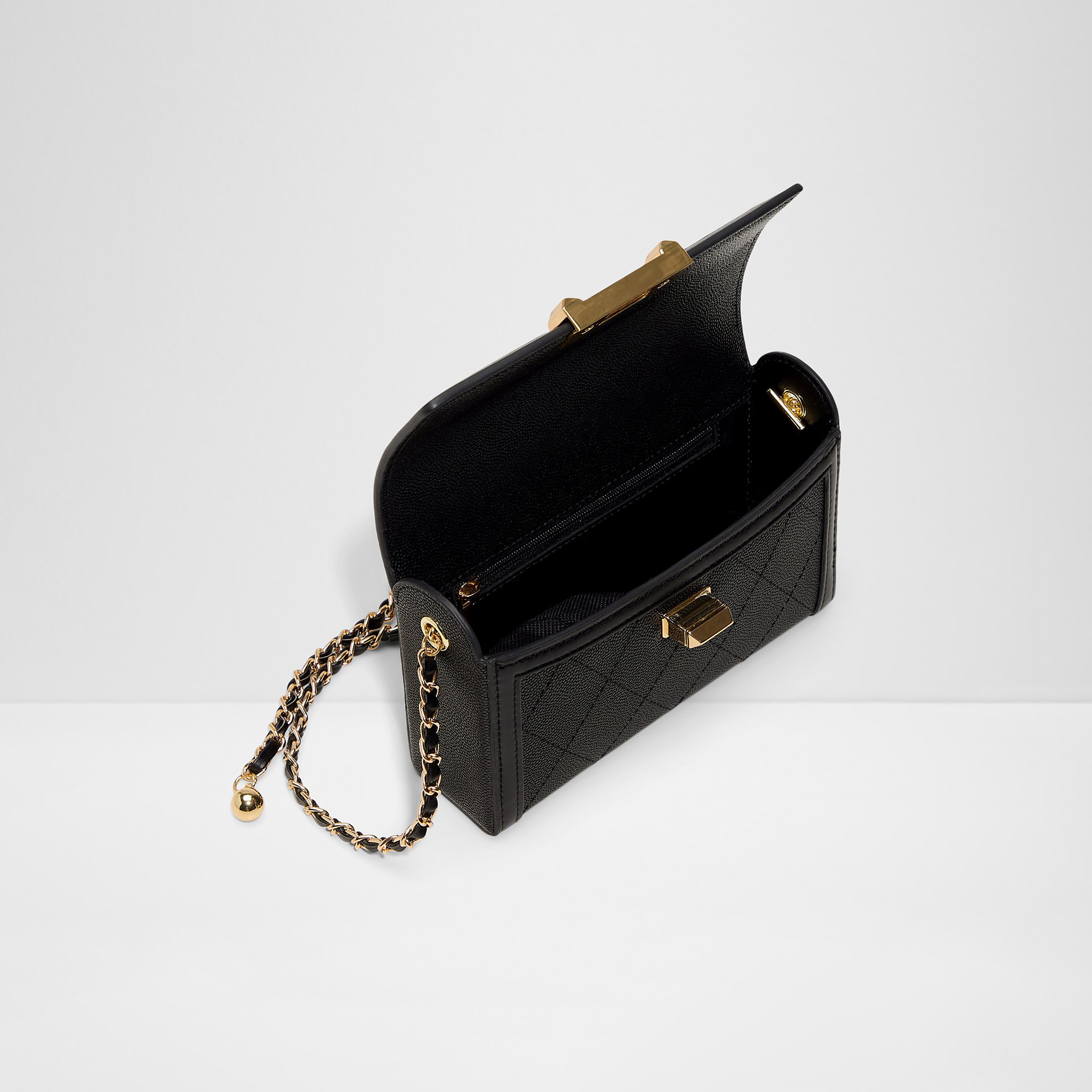 Aldo Zoemini Textured Crossbody Bag with Twist Lock and Adjustable Chain Strap-women-bagsandwallets-handbags-image-3