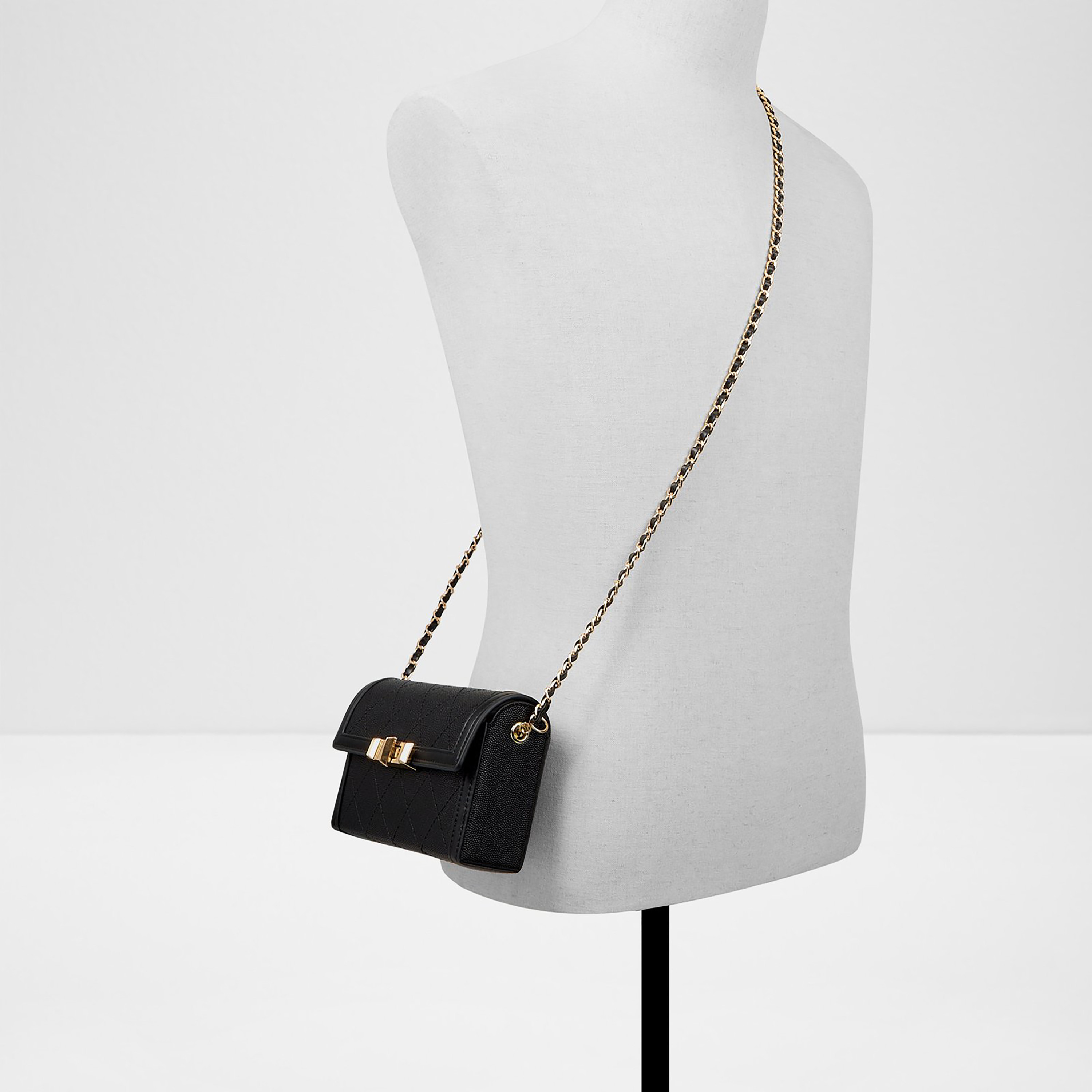 Aldo Zoemini Textured Crossbody Bag with Twist Lock and Adjustable Chain Strap-women-bagsandwallets-handbags-image-4