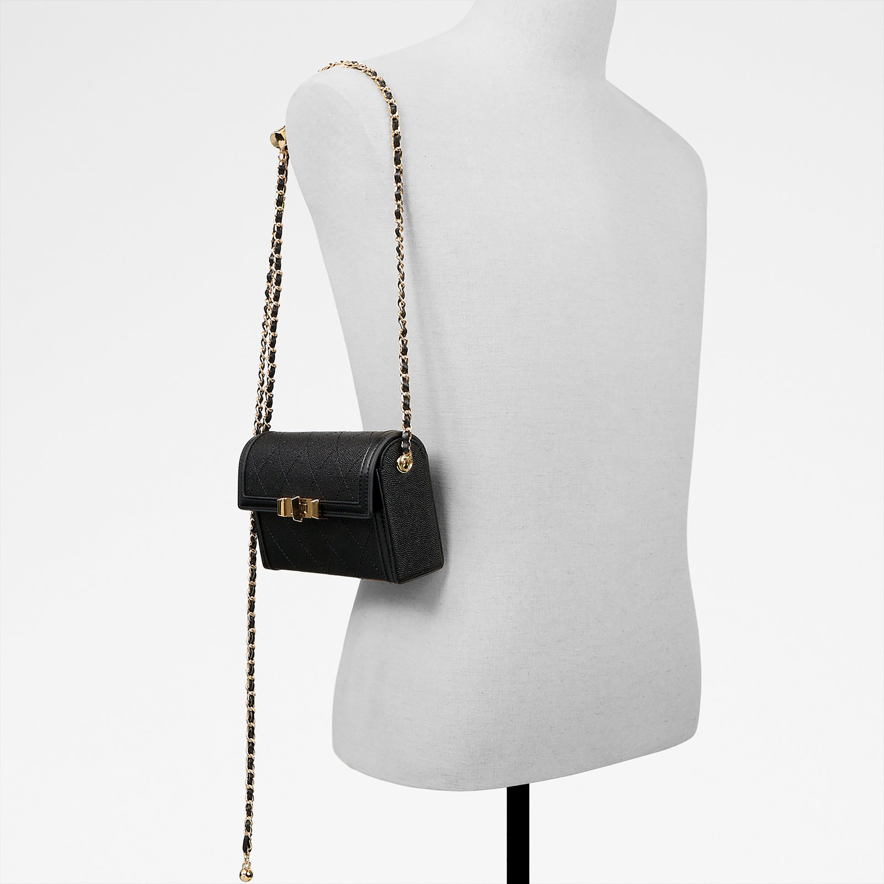 Aldo Zoemini Textured Crossbody Bag with Twist Lock and Adjustable Chain Strap-women-bagsandwallets-handbags-image-5