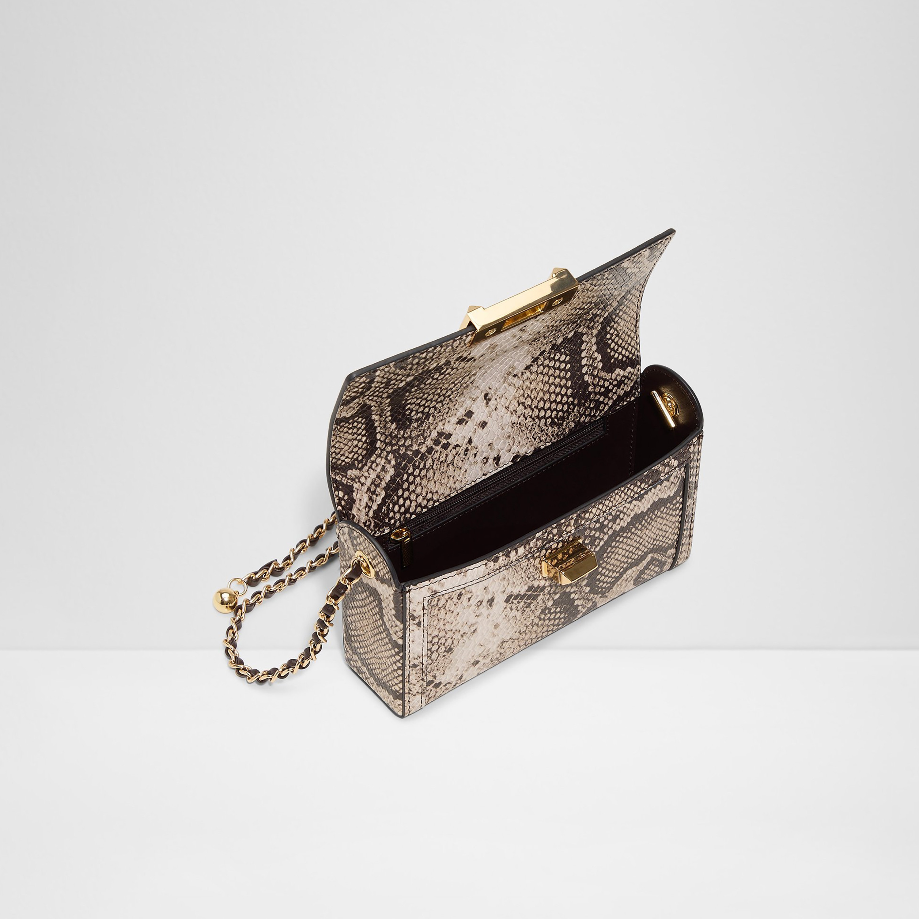 حقيبة كتف من ألدو زويميني بنقشة جلد الثعبان مع قفل ملتوي وحزام غير قابل للفصل-women-bagsandwallets-handbags-image-3