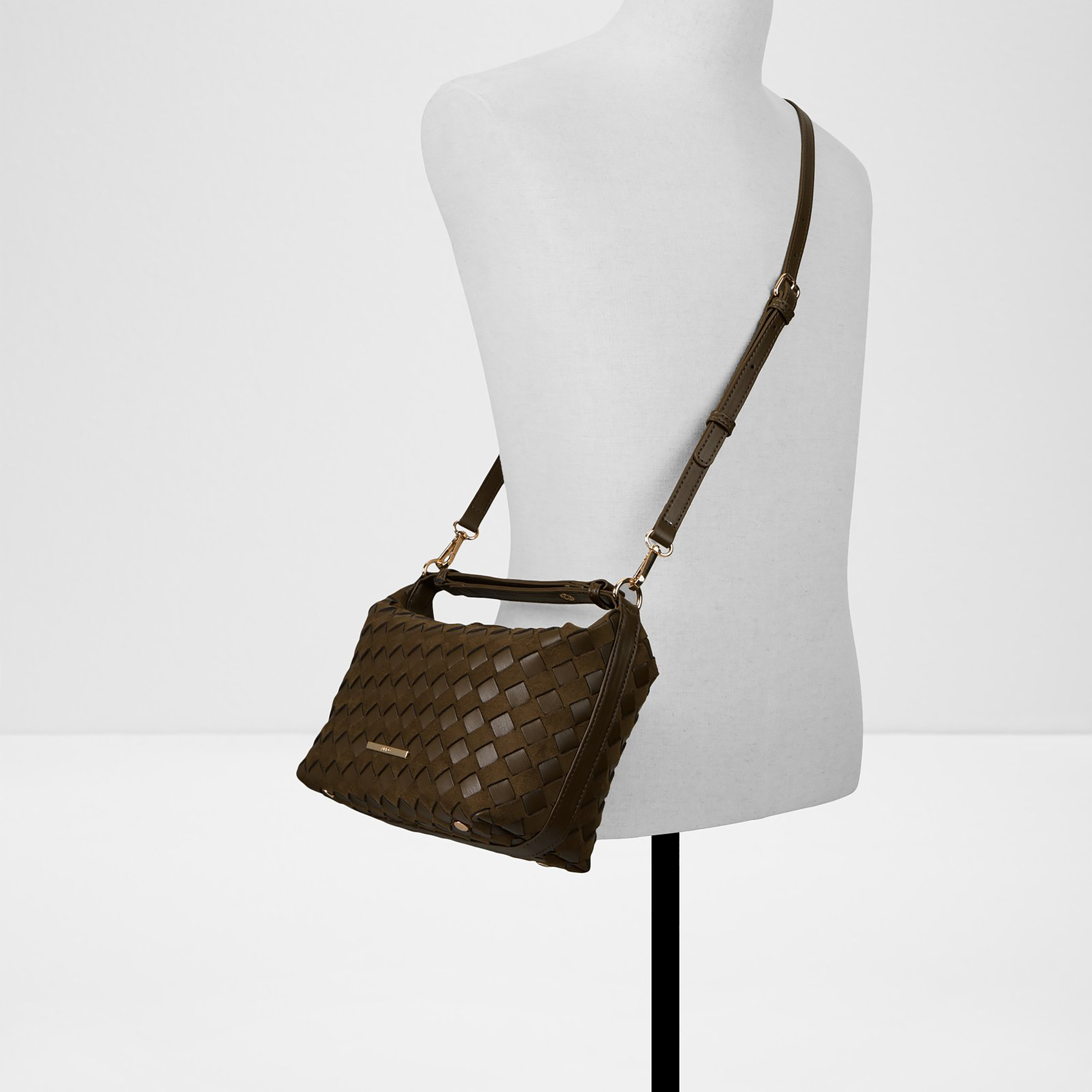 Aldo Rangifer Braided Single Handle Shoulder Bag with Zip Closure & Adjustable Strap-women-bagsandwallets-handbags-image-4