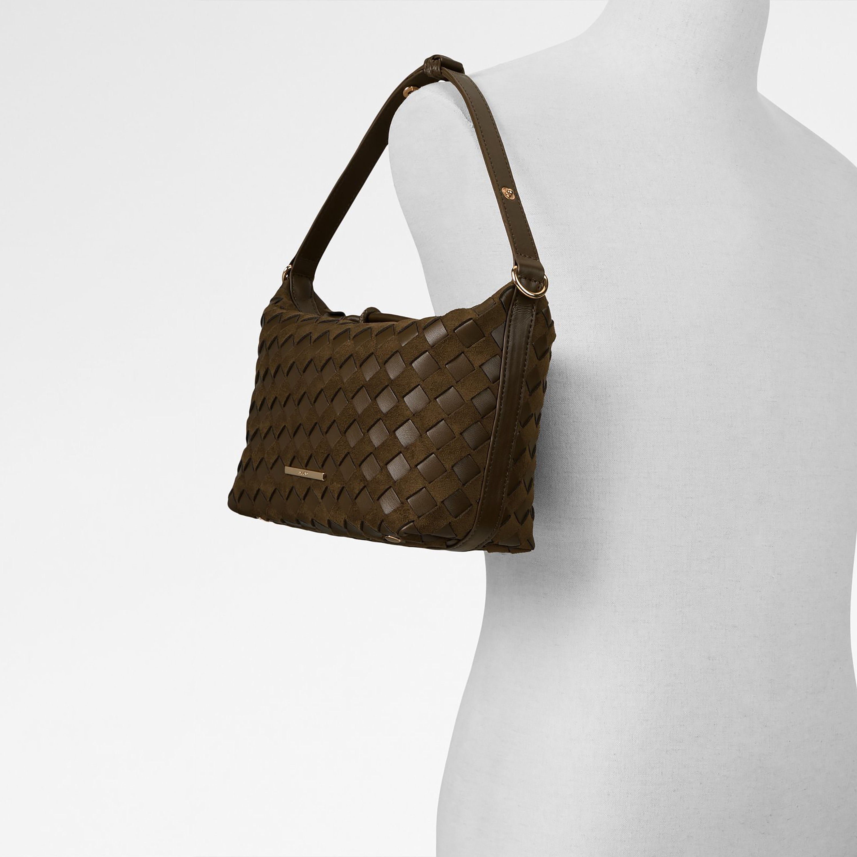 Aldo Rangifer Braided Single Handle Shoulder Bag with Zip Closure & Adjustable Strap-women-bagsandwallets-handbags-image-5