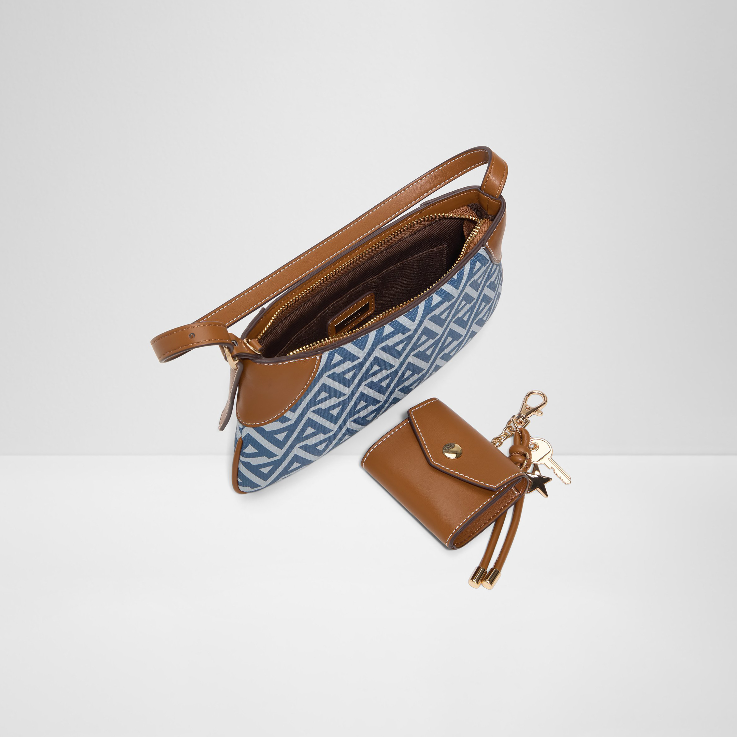 Aldo Kelia Monogram Single Handle Shoulder Bag & Pouch with Zip Closure-women-bagsandwallets-handbags-image-3