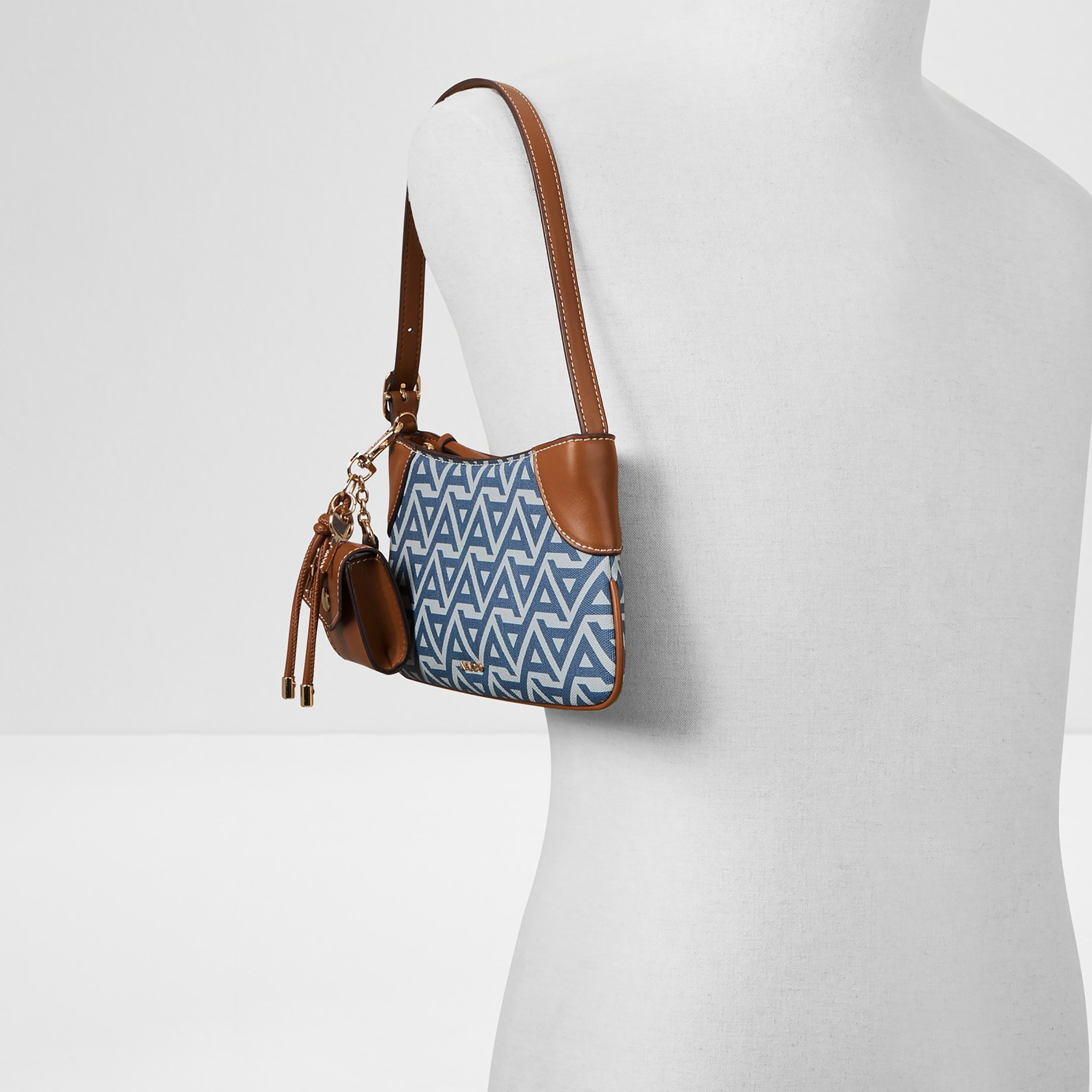 Aldo Kelia Monogram Single Handle Shoulder Bag & Pouch with Zip Closure-women-bagsandwallets-handbags-image-4