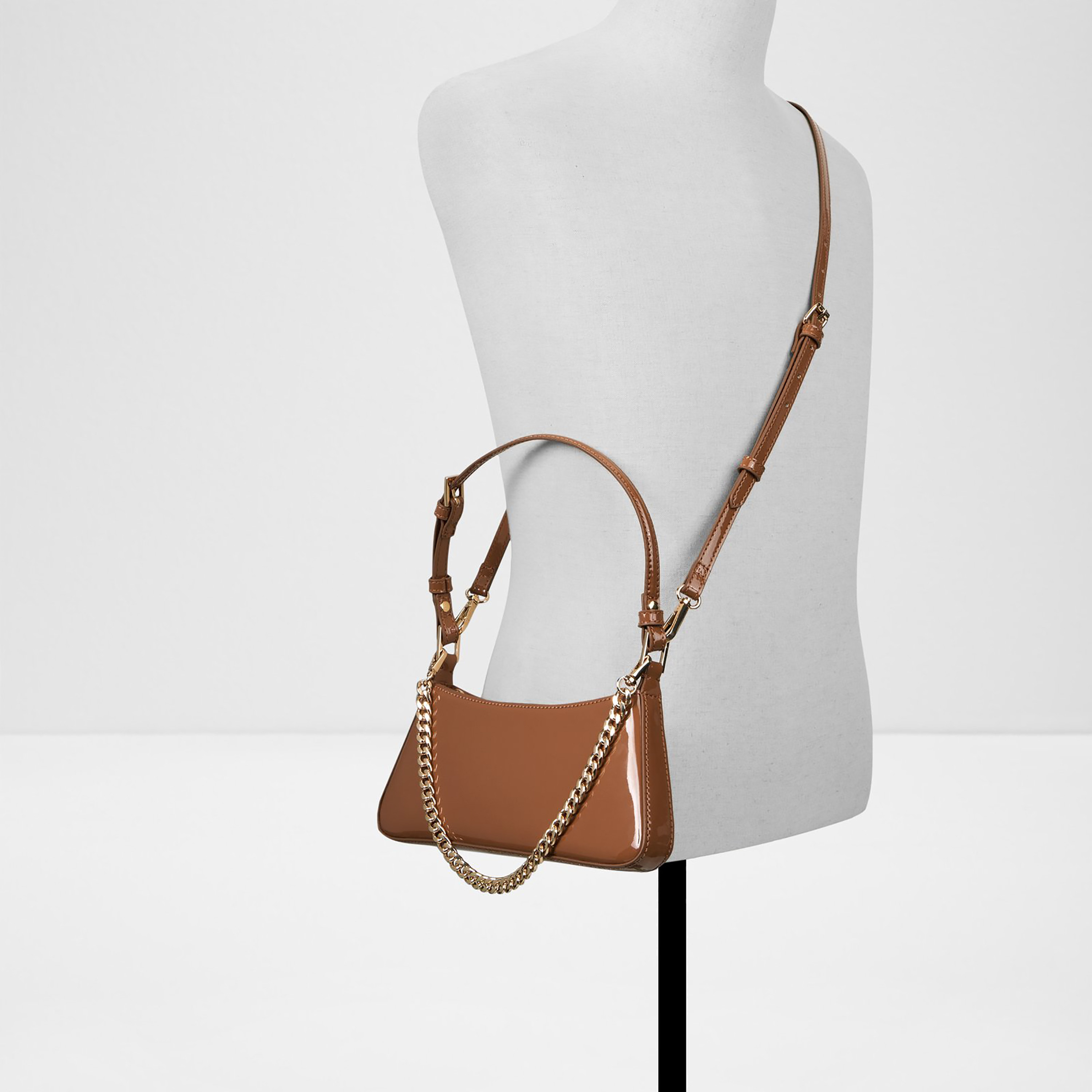 Aldo Jobelle Plain Single Handle Shoulder Bag with Zip Closure & Adjustable Strap-women-bagsandwallets-handbags-image-4