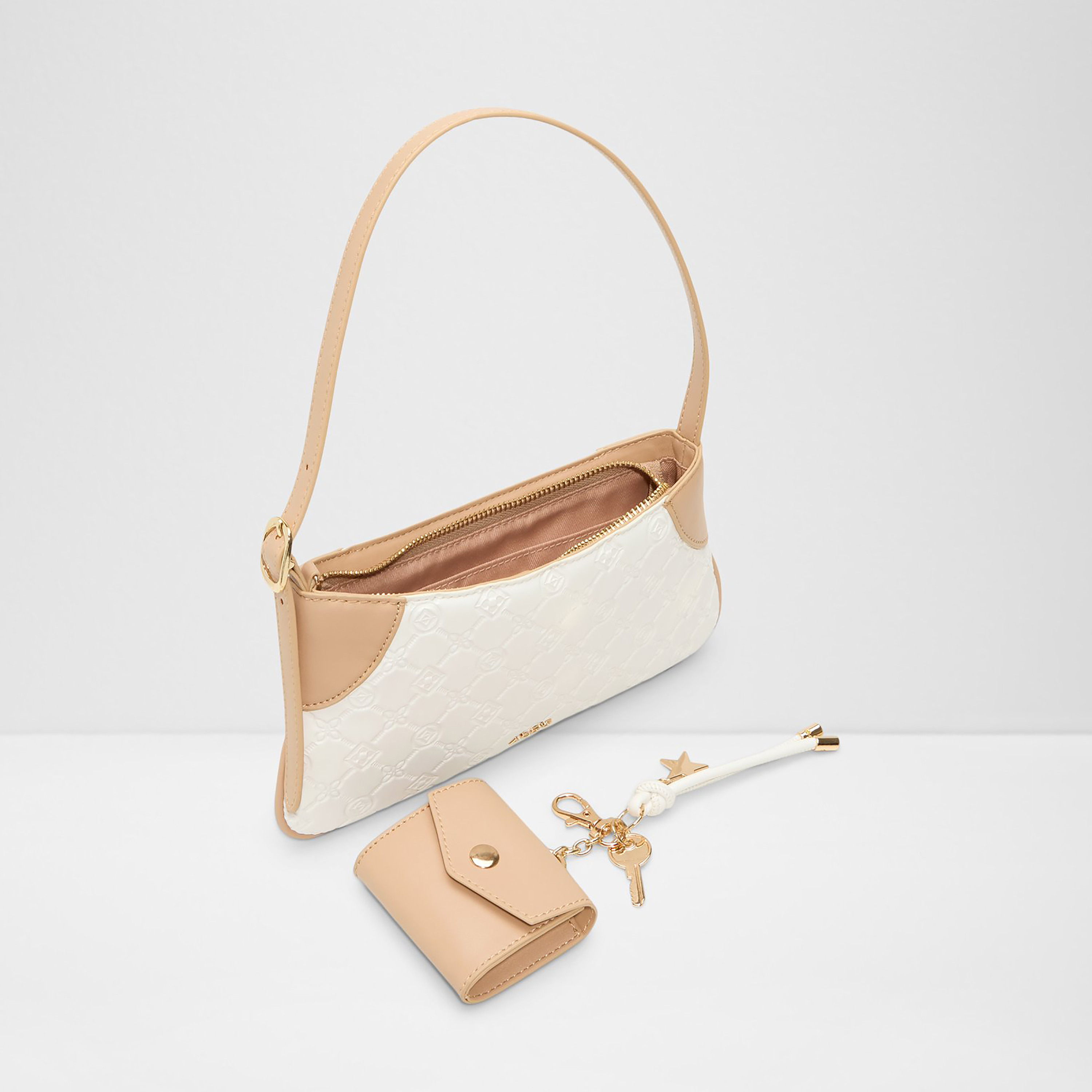 Aldo Kelia Monogram Single Handle Shoulder Bag with Zip Closure-women-bagsandwallets-handbags-image-3