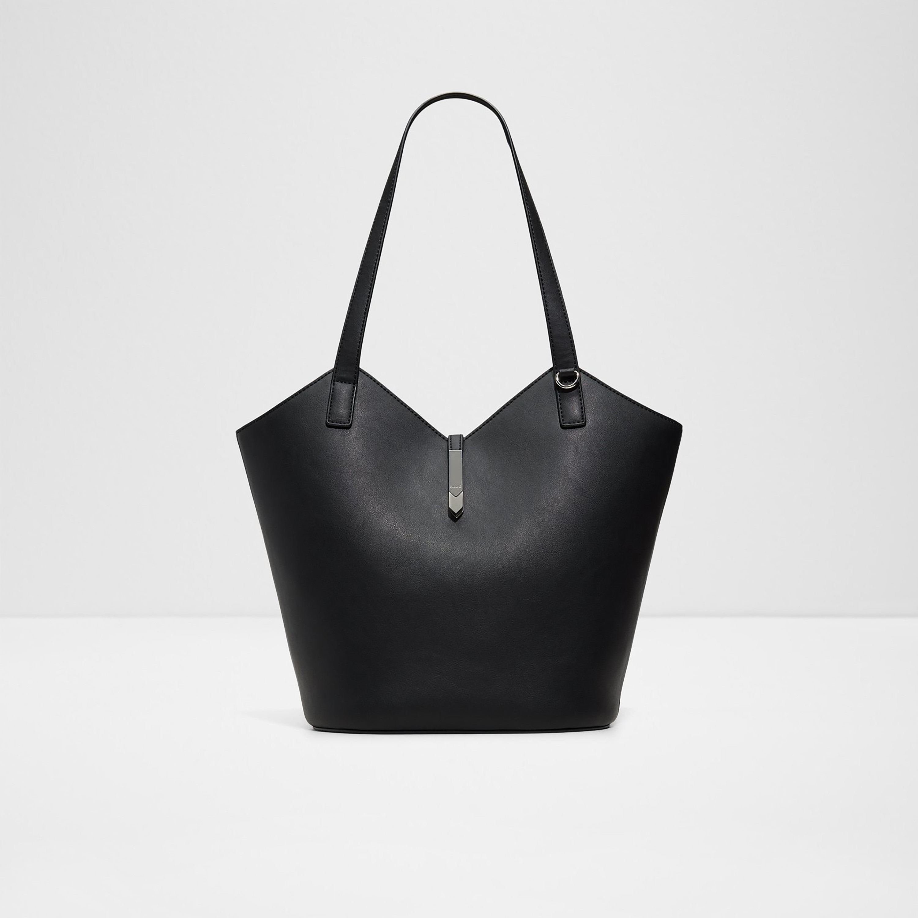 Aldo Hermitte Plain Double Handle Shoulder Bag with Magnetic Closure-women-bagsandwallets-handbags-image-1