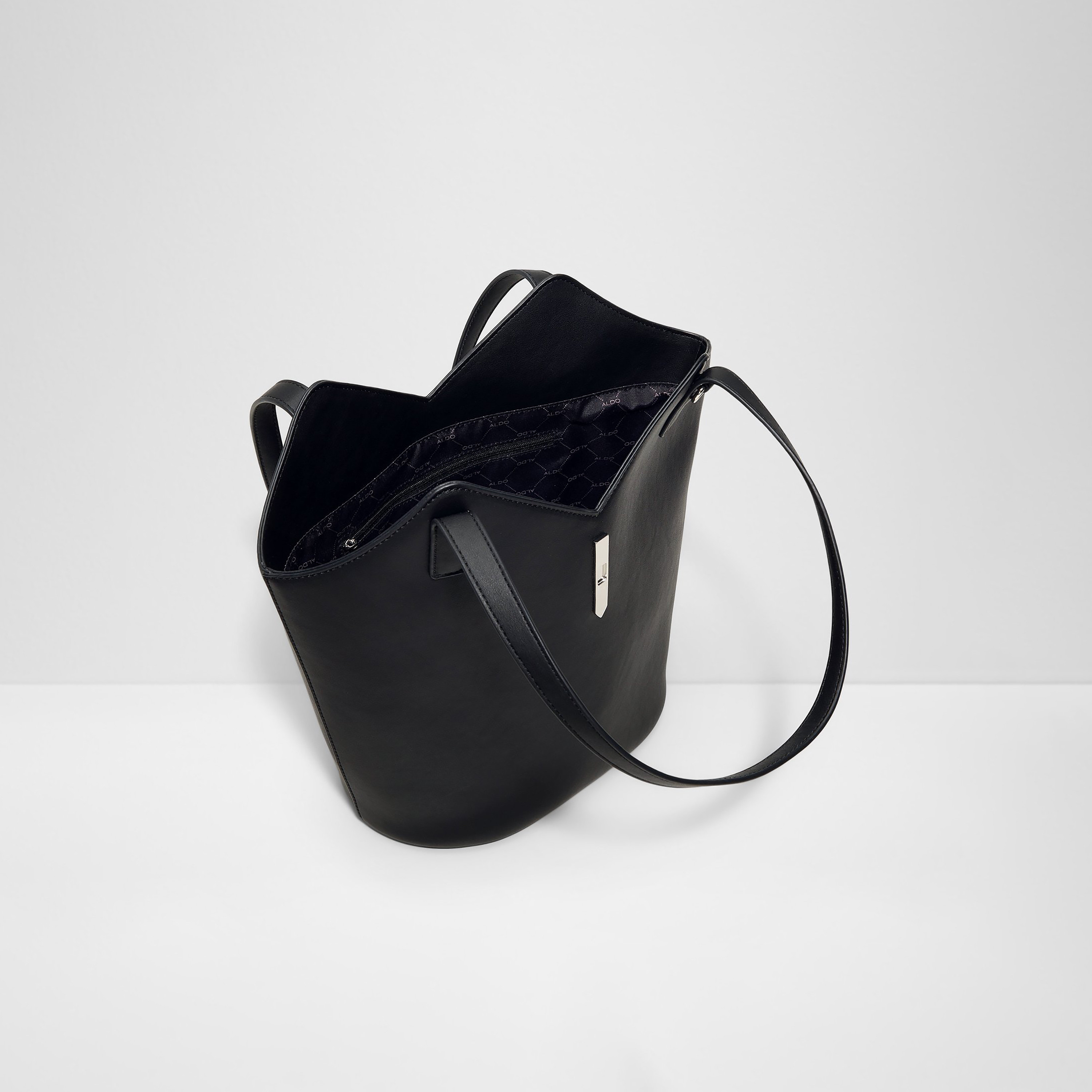 Aldo Hermitte Plain Double Handle Shoulder Bag with Magnetic Closure-women-bagsandwallets-handbags-image-3