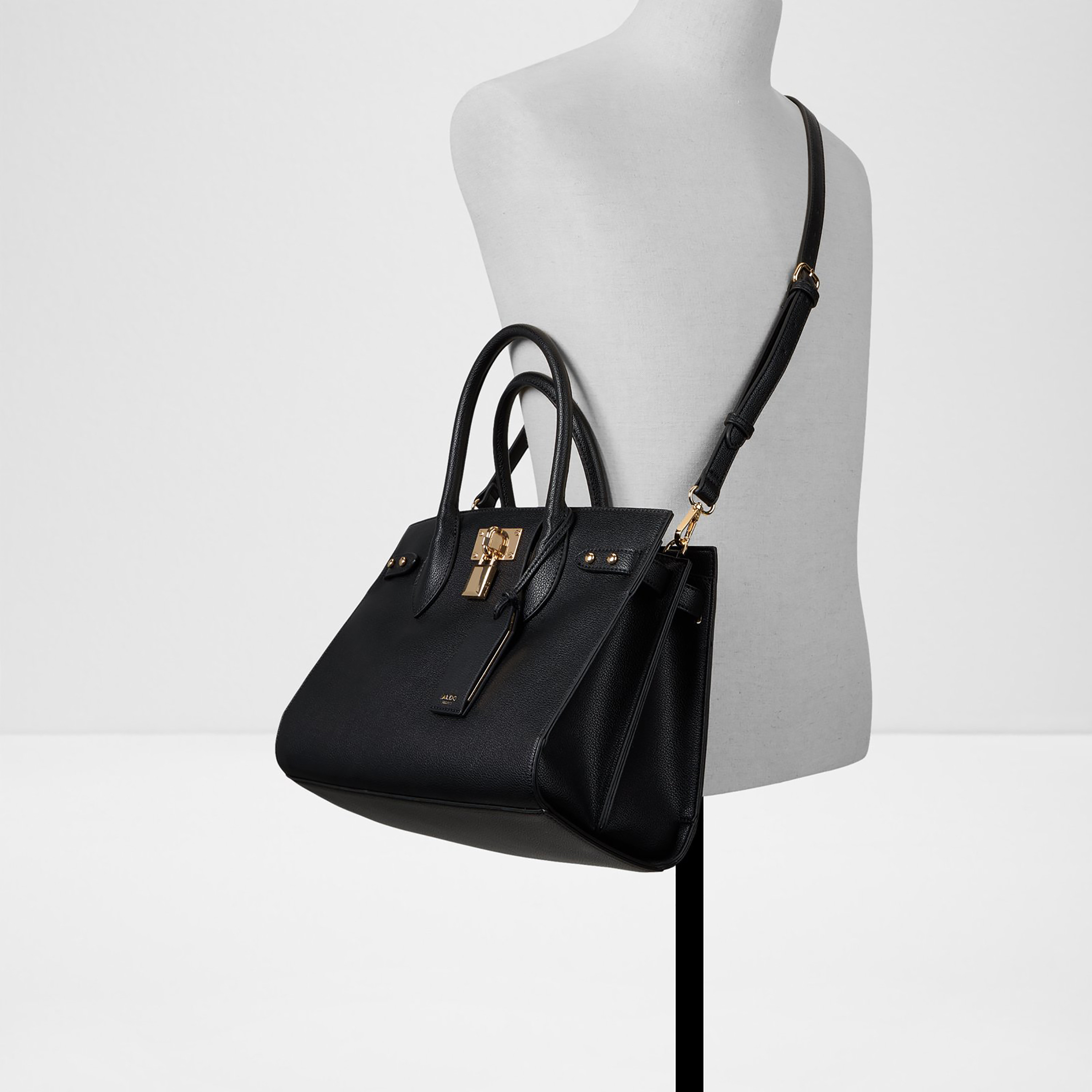 Aldo Jackie Plain Double Handle Satchel Bag with Zip Closure & Adjustable Strap-women-bagsandwallets-handbags-image-4