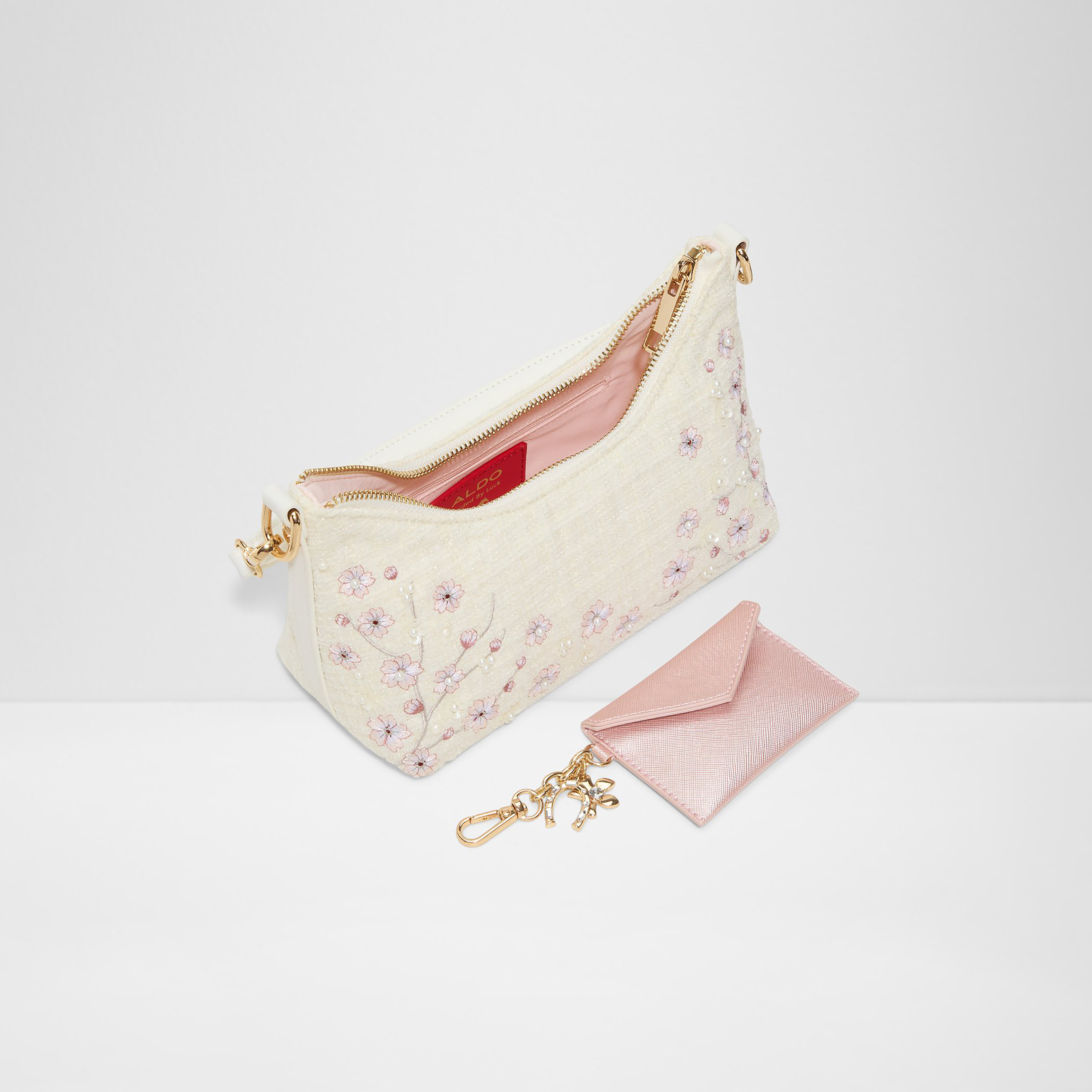 Aldo Alayaboucle Embroidered Single Handle Shoulder Bag with Zip Closure & Strap-women-bagsandwallets-handbags-image-3