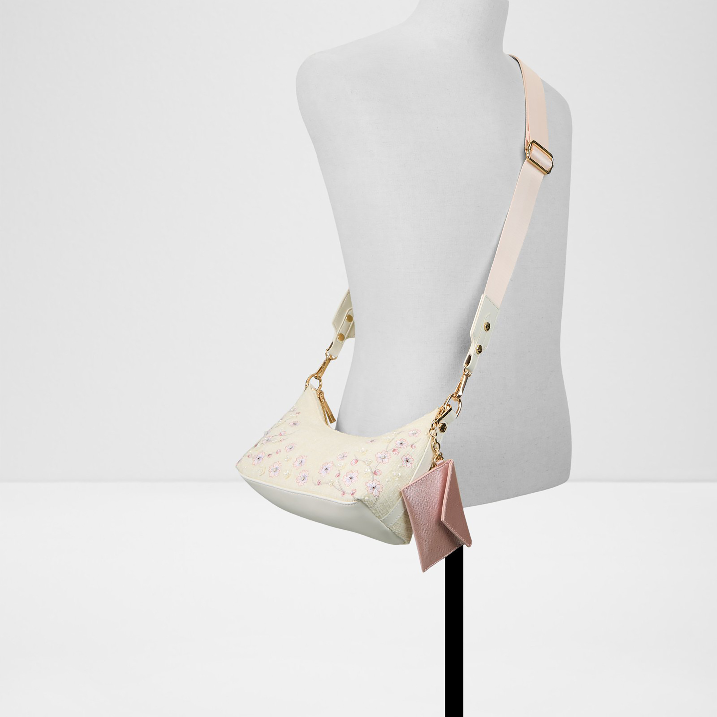 Aldo Alayaboucle Embroidered Single Handle Shoulder Bag with Zip Closure & Strap-women-bagsandwallets-handbags-image-4