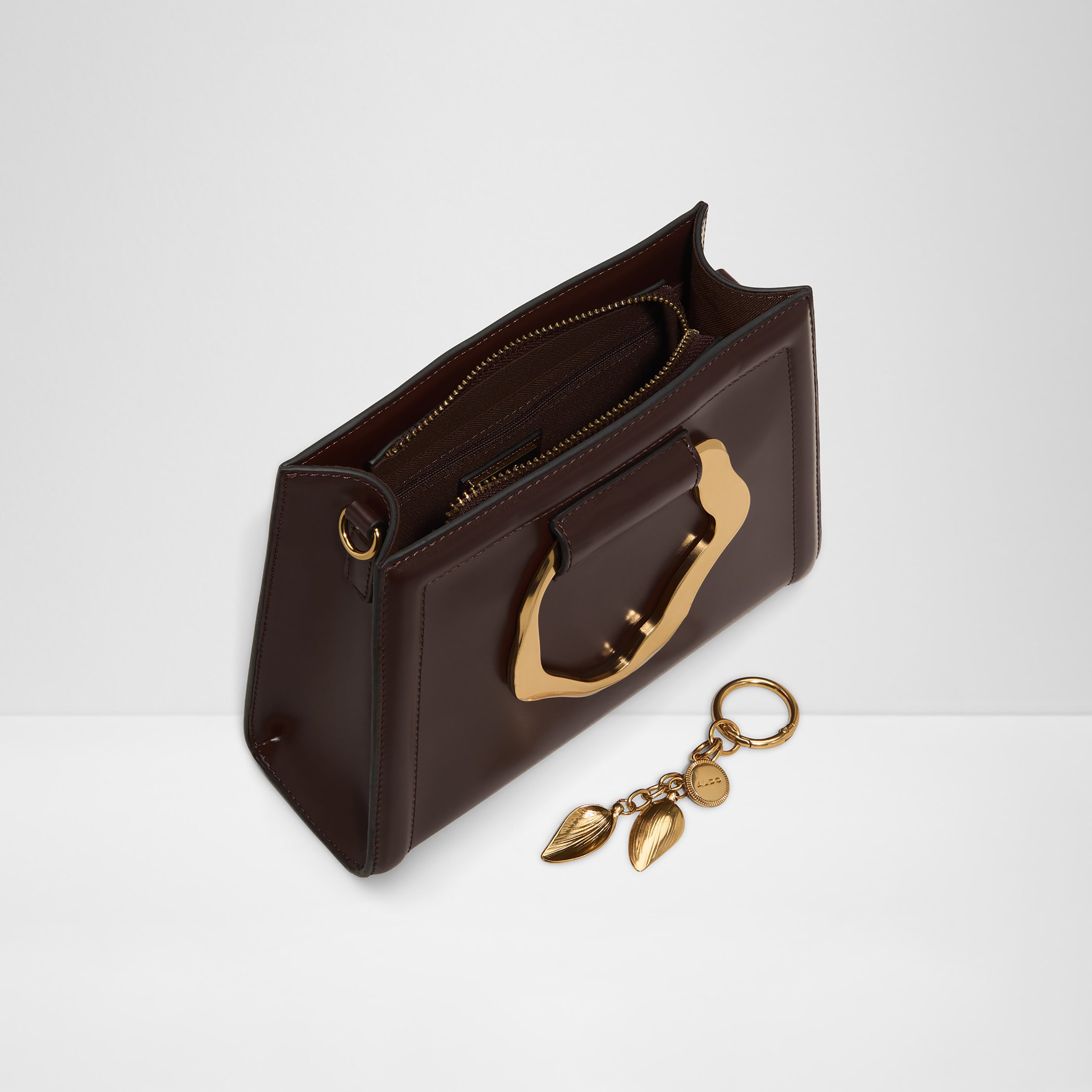 Aldo Azerallux Plain Double Handle Handheld Bag with Zip Closure & Adjustable Strap-women-bagsandwallets-handbags-image-3
