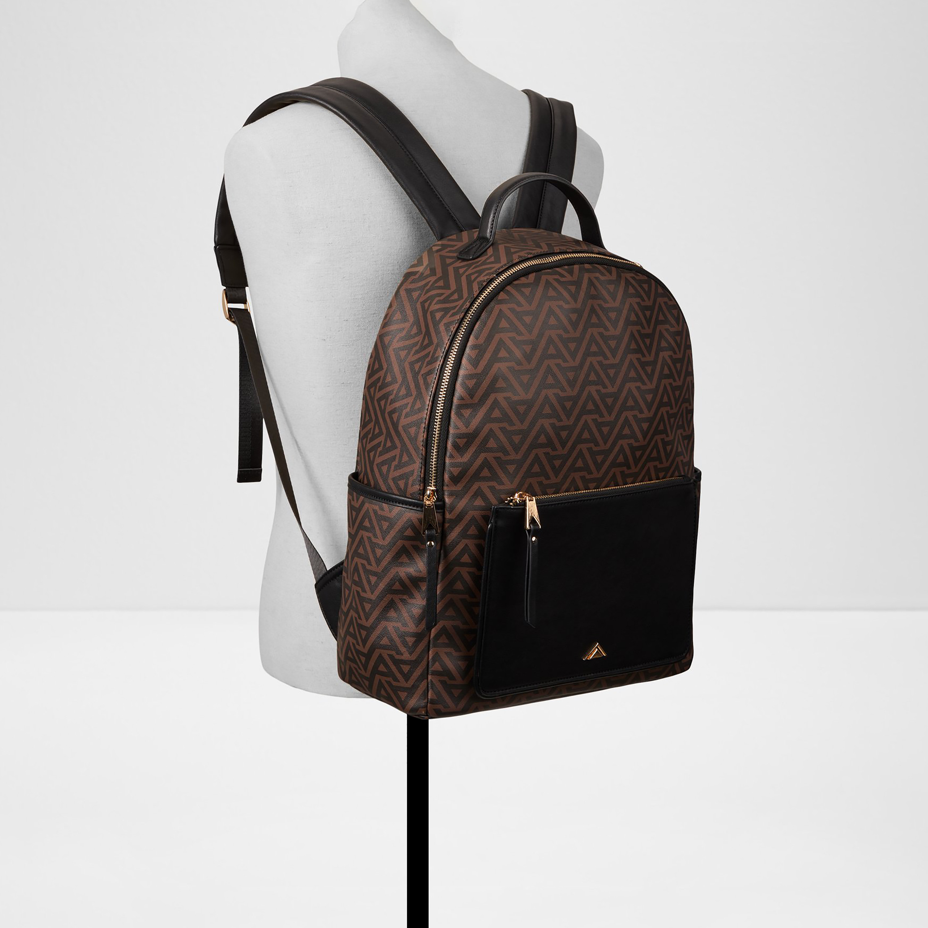 Aldo Lannon Monogram Top Handle Backpack with Zip Closure and Adjustable Strap-women-bagsandwallets-backpacks-image-4