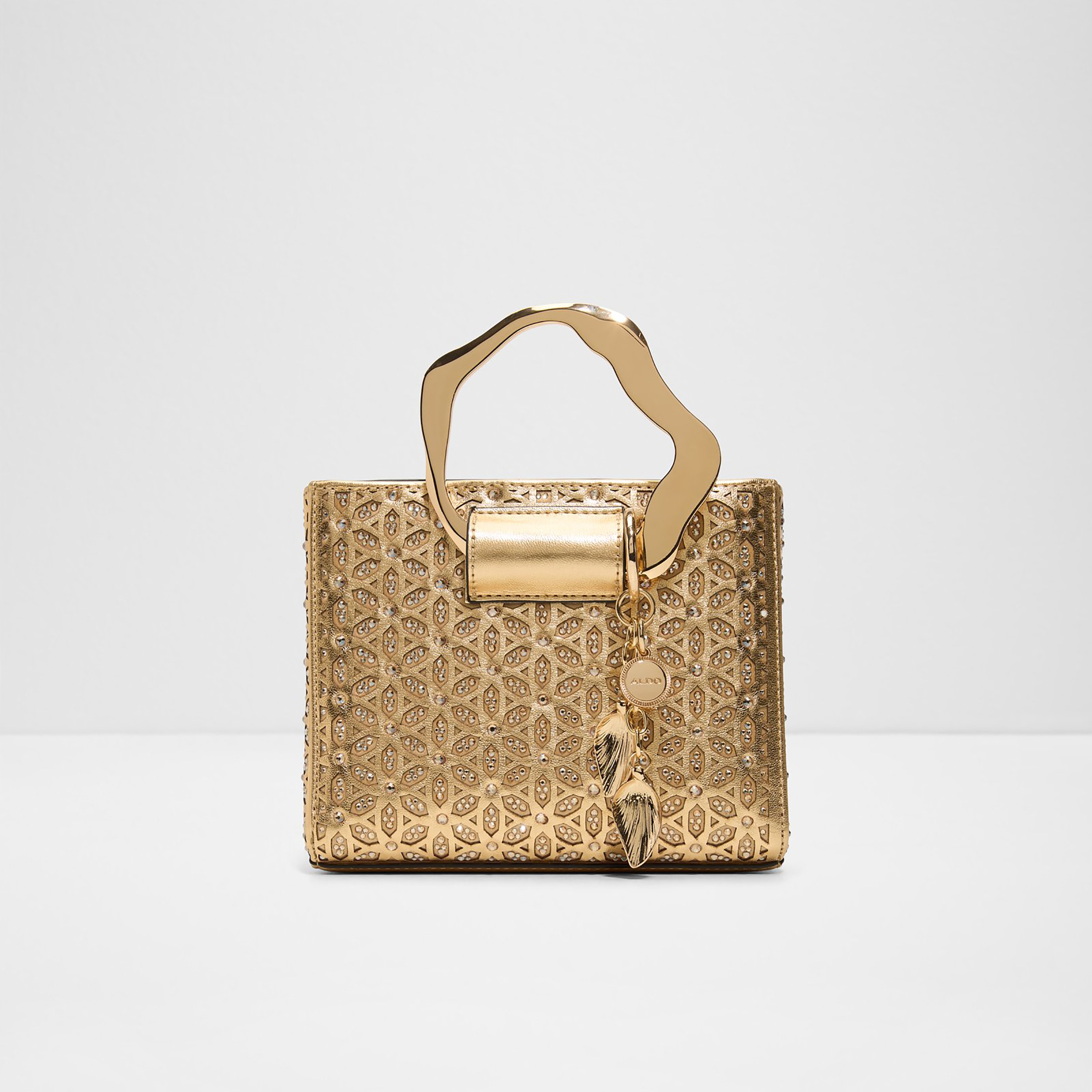 Aldo Embellished Double Handle Handheld Bag with Flap Closure and Detachable Strap-women-bagsandwallets-handbags-image-1