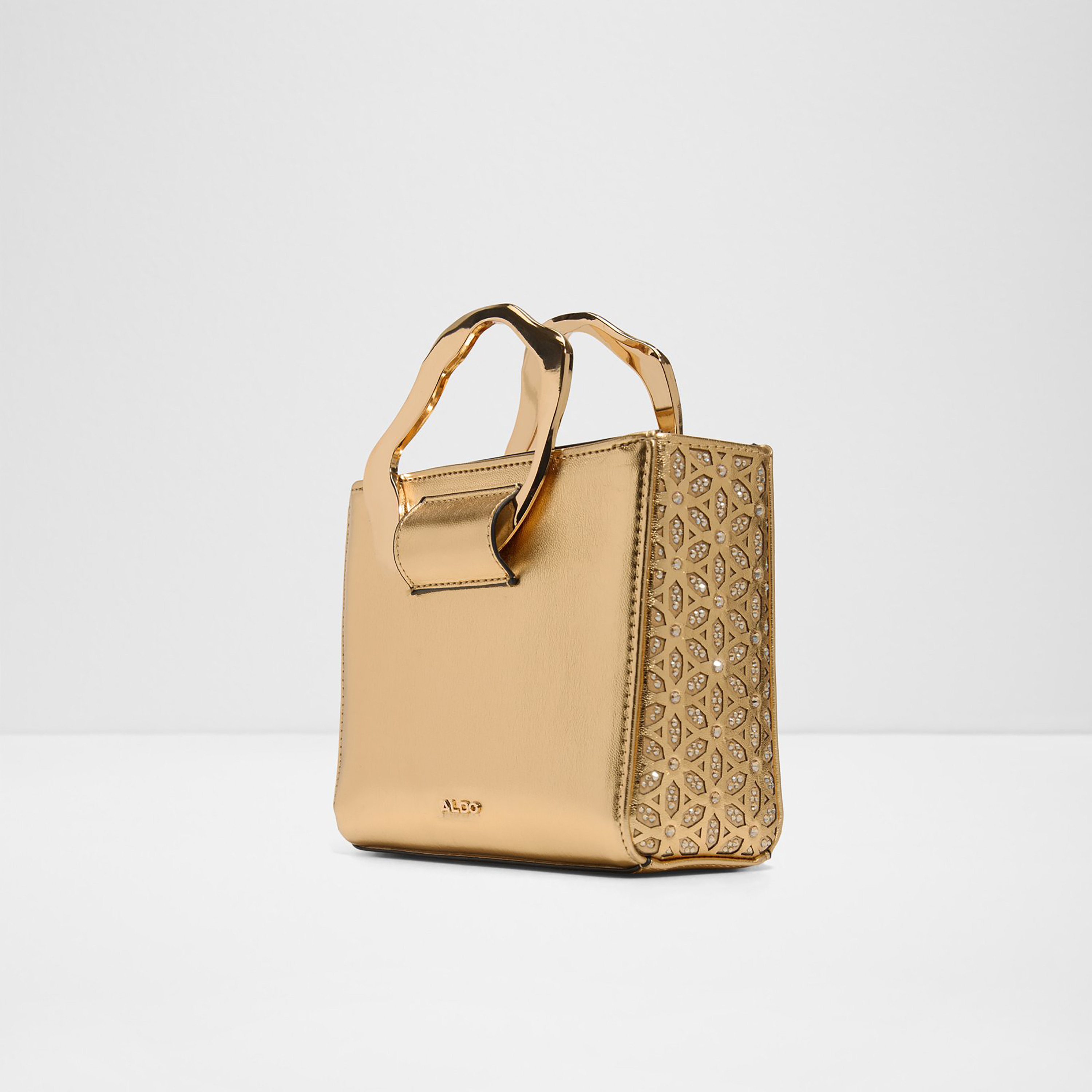 Aldo Embellished Double Handle Handheld Bag with Flap Closure and Detachable Strap-women-bagsandwallets-handbags-image-2