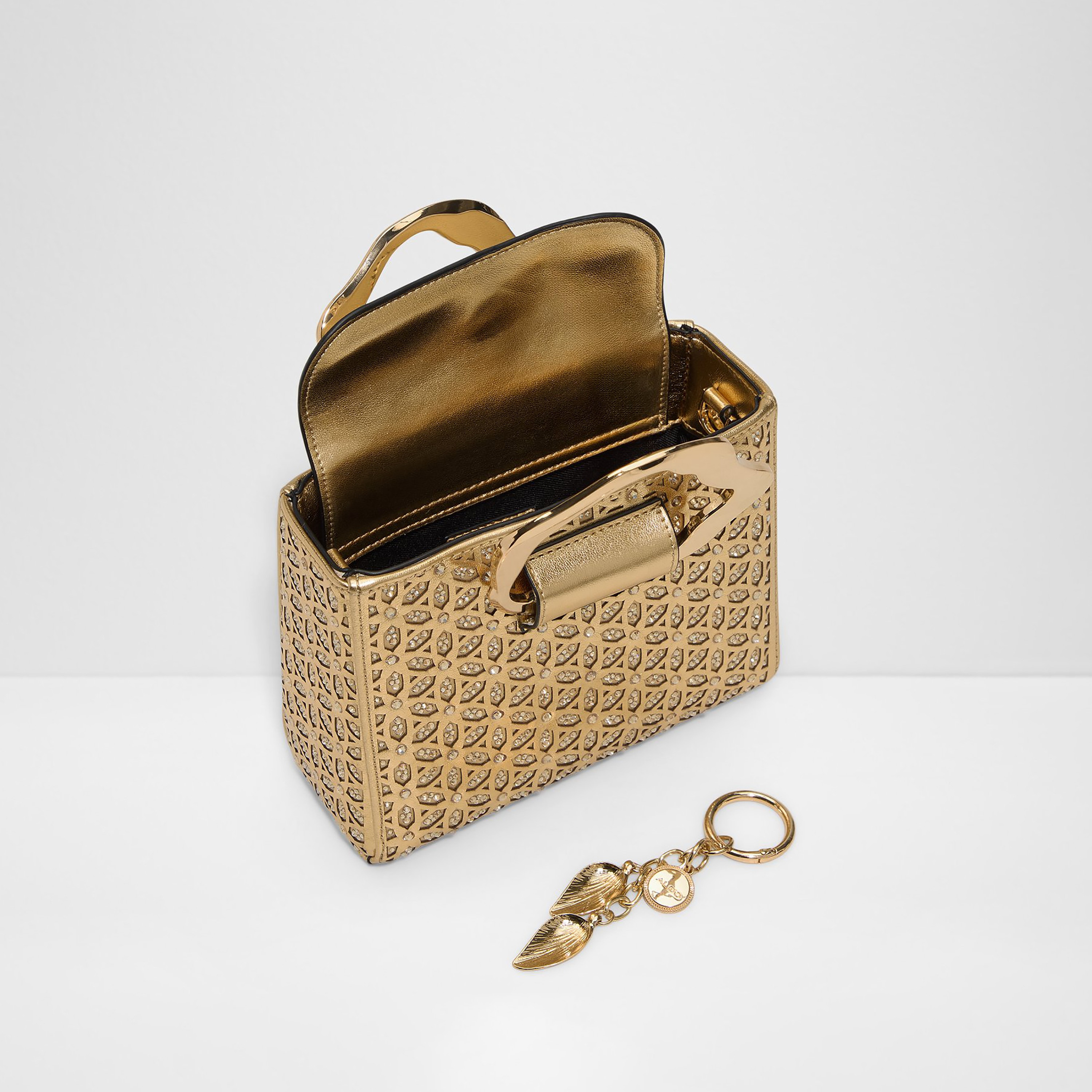 Aldo Embellished Double Handle Handheld Bag with Flap Closure and Detachable Strap-women-bagsandwallets-handbags-image-3