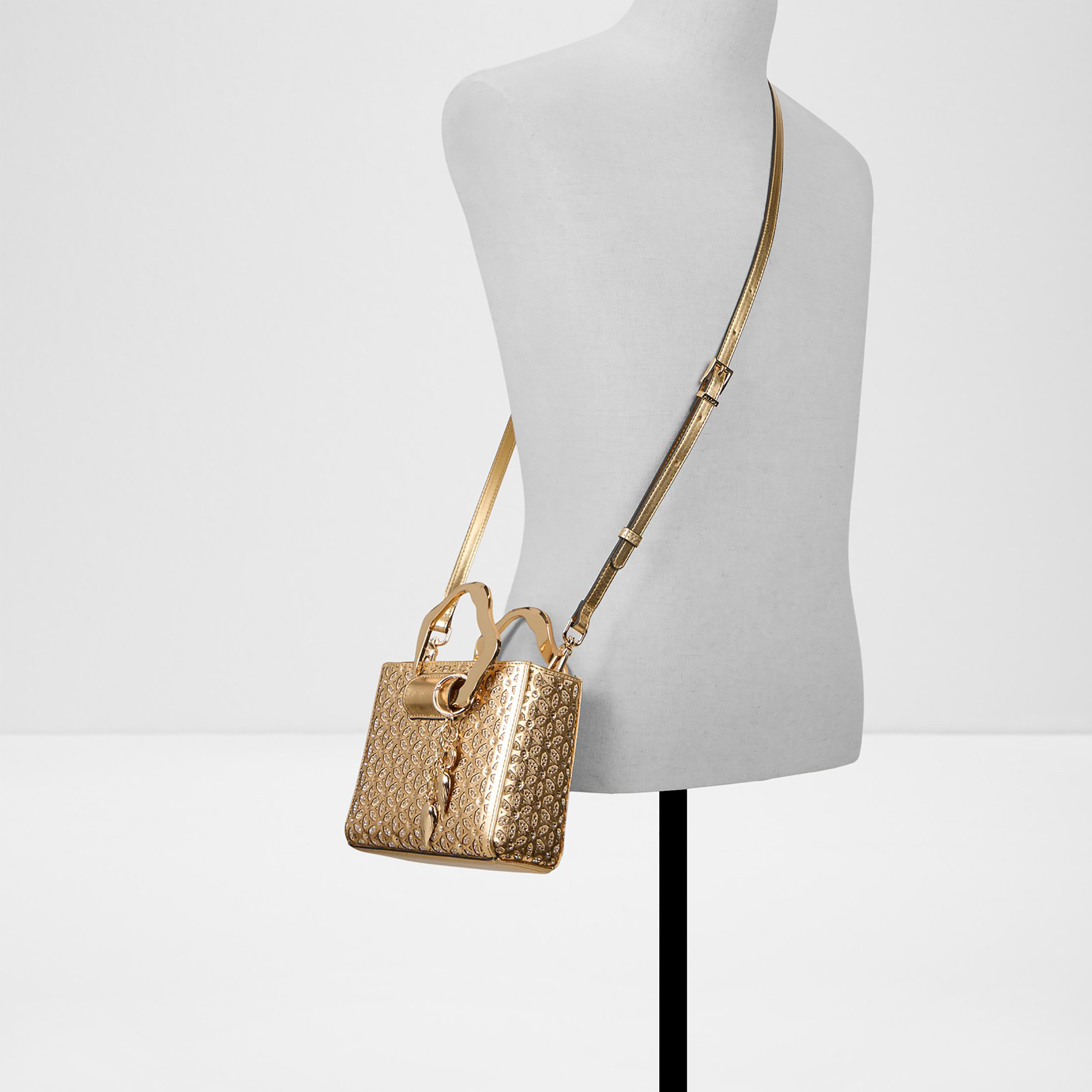 Aldo Embellished Double Handle Handheld Bag with Flap Closure and Detachable Strap-women-bagsandwallets-handbags-image-4