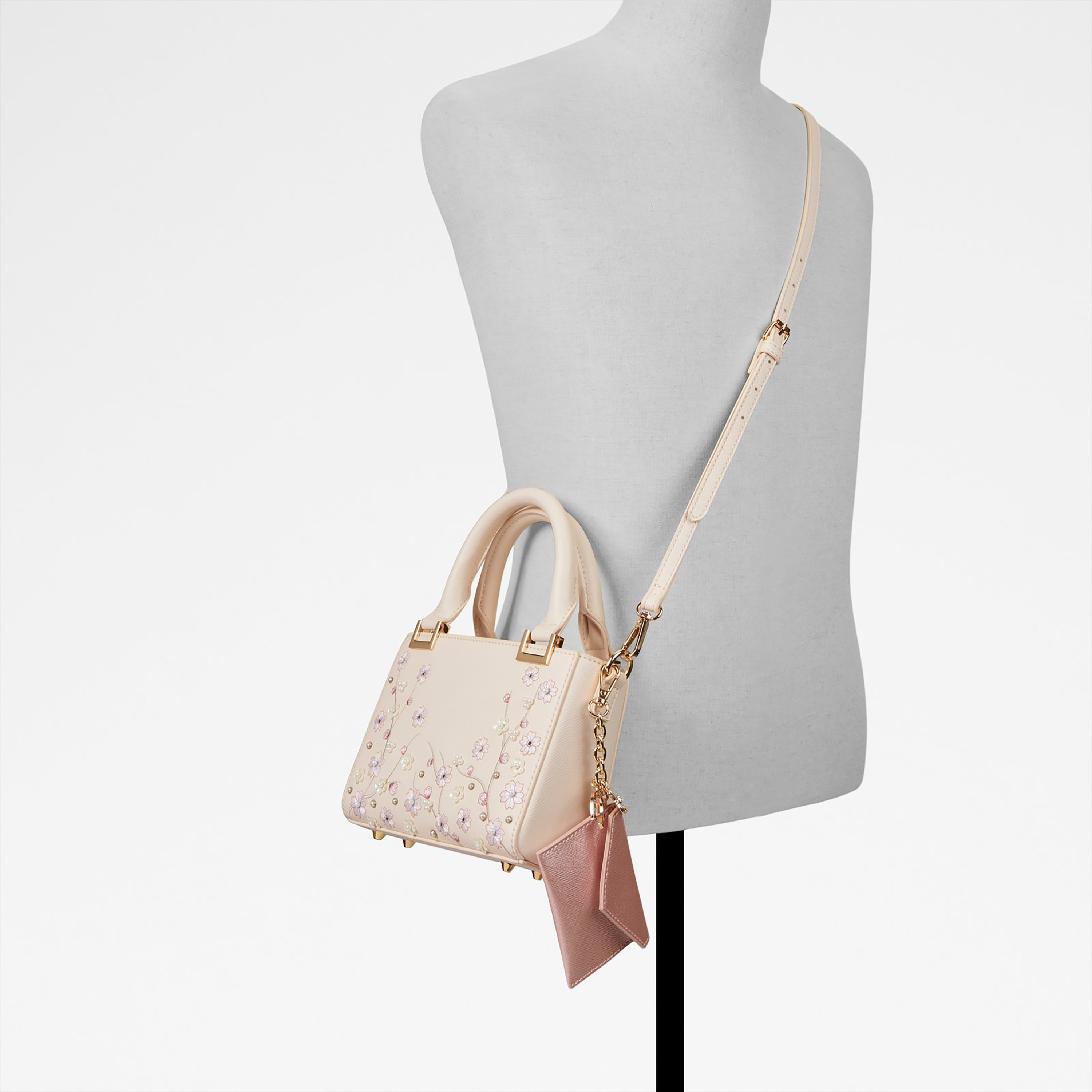 Aldo Loriflora Embroidered Double Handle Satchel Bag & Pouch with Zip Closure & Strap-women-bagsandwallets-handbags-image-5
